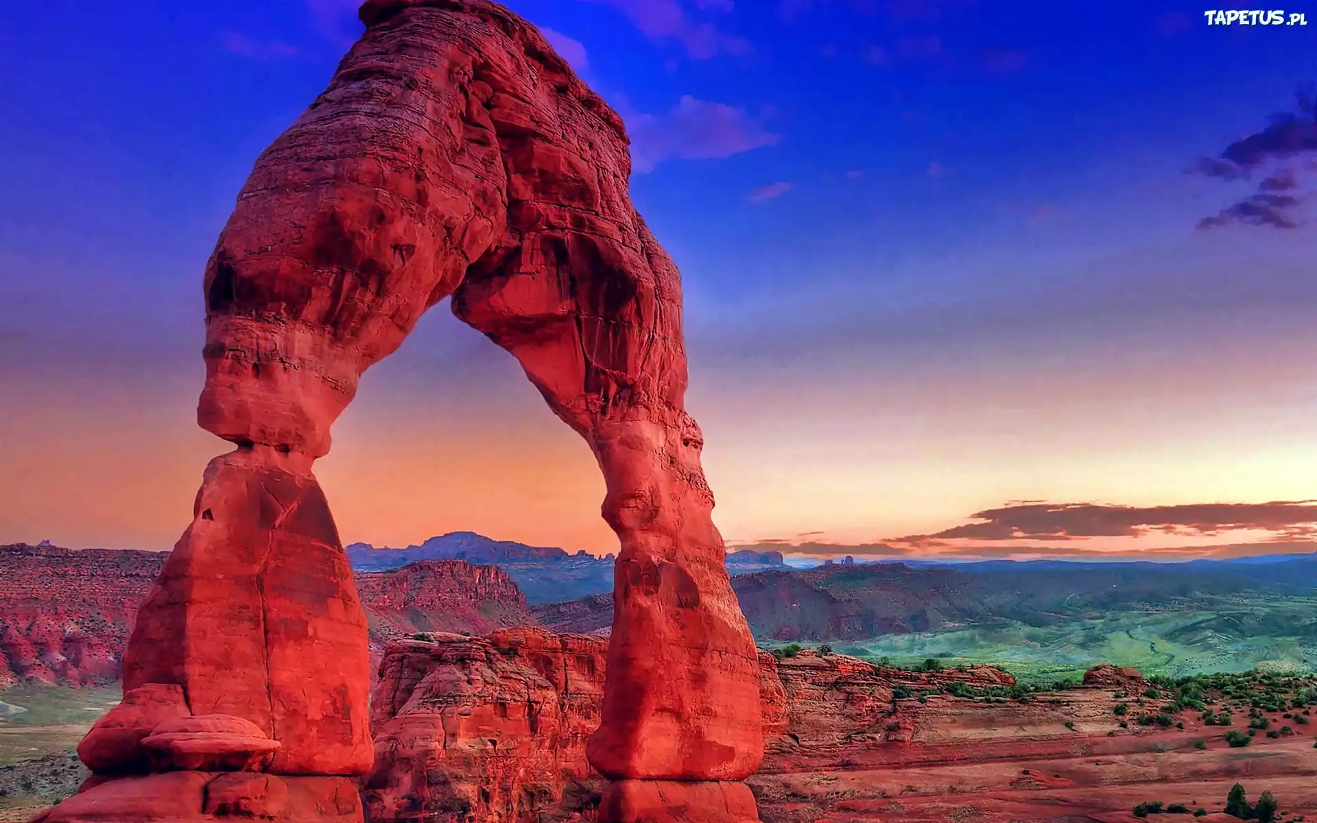 Narodowy, Park, Arches, Skały, Kanion, Przebijające, Światło, Utah
