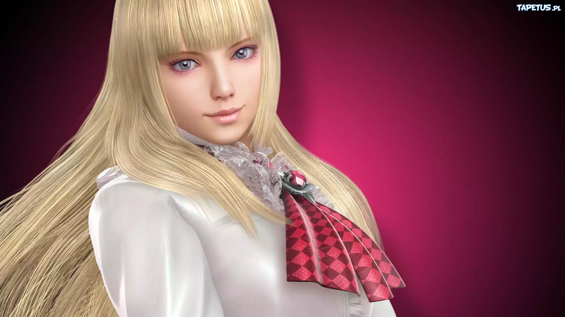 Kobieta, Lili, Tekken 6, Róż, Broszka, Żabot