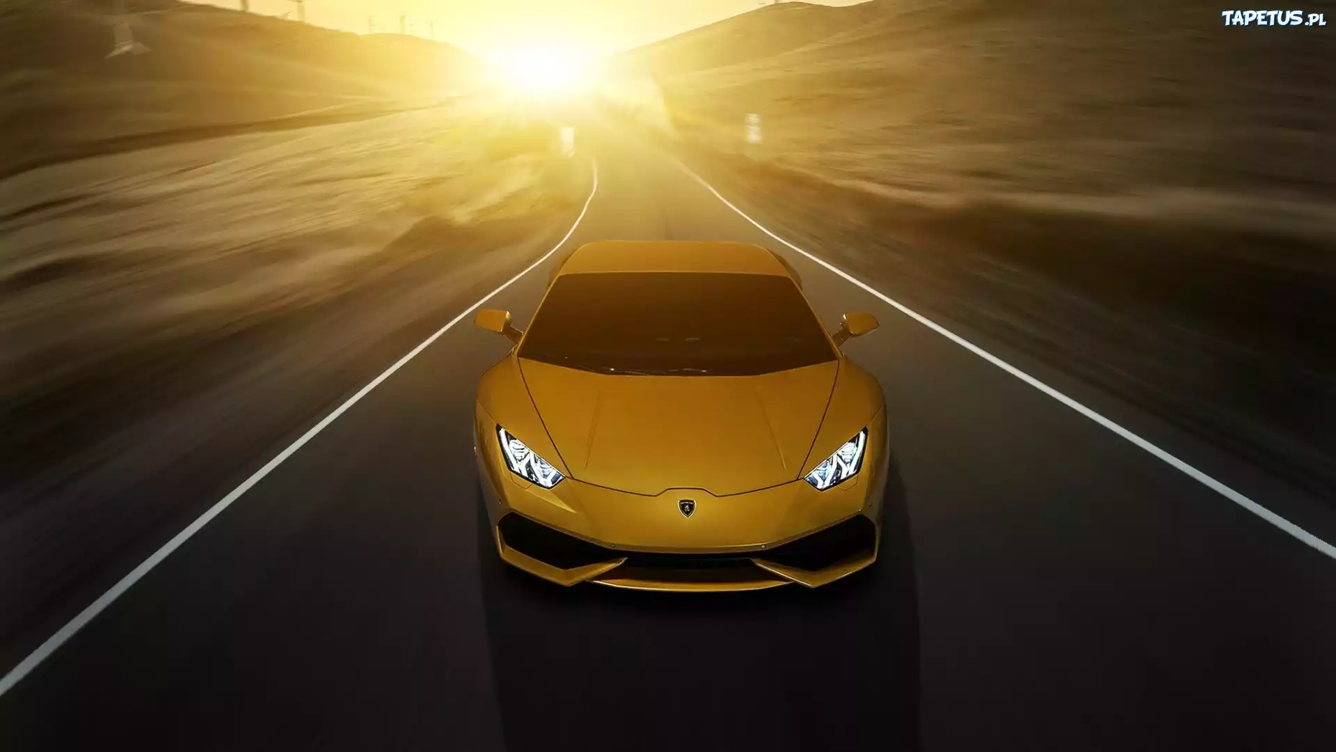 Lamborghini, Huracan, Droga, Wschód, Słońca