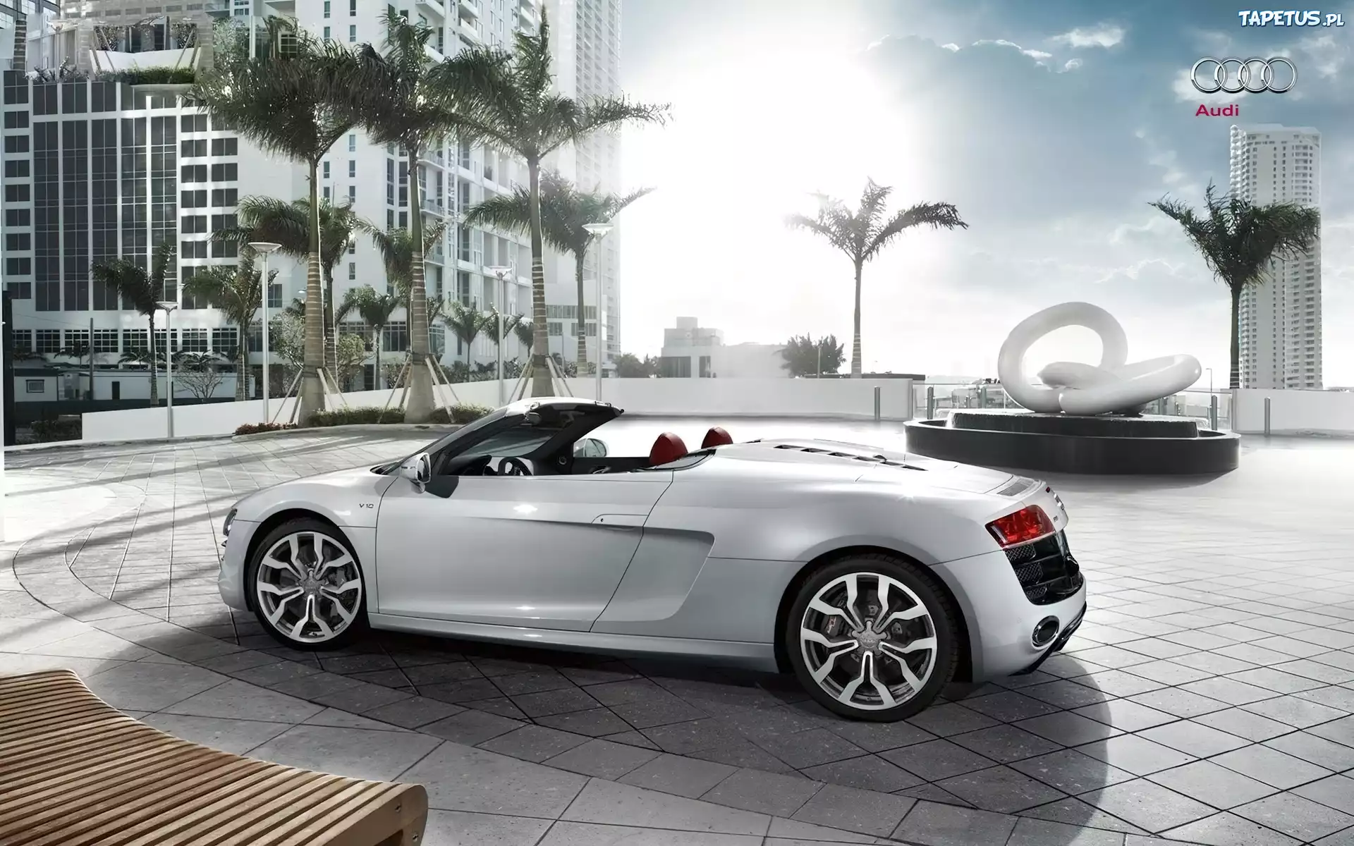 srebrne, Audi R8, cabriolet