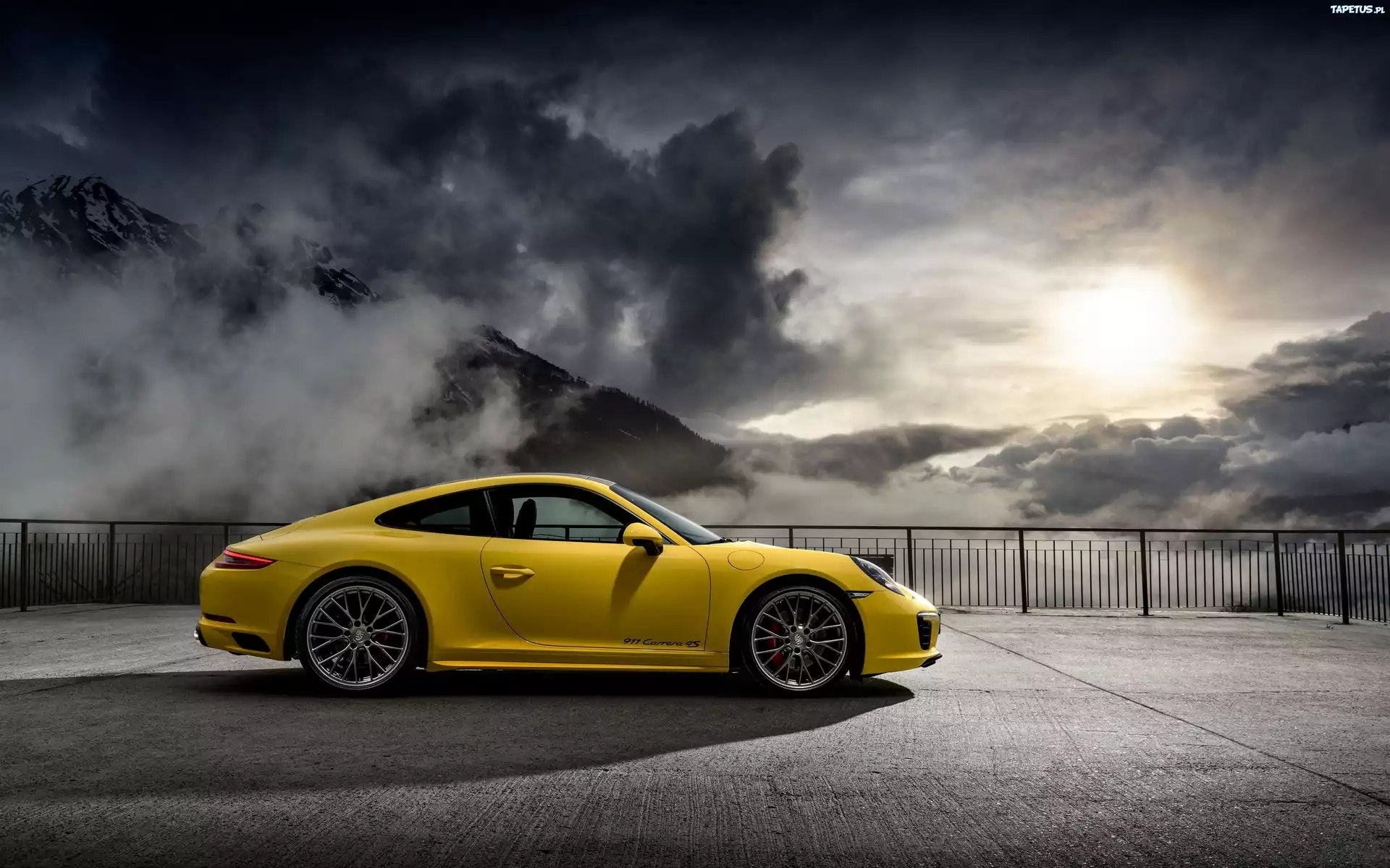 Żółty, Samochód, Porsche, 911, Carrera