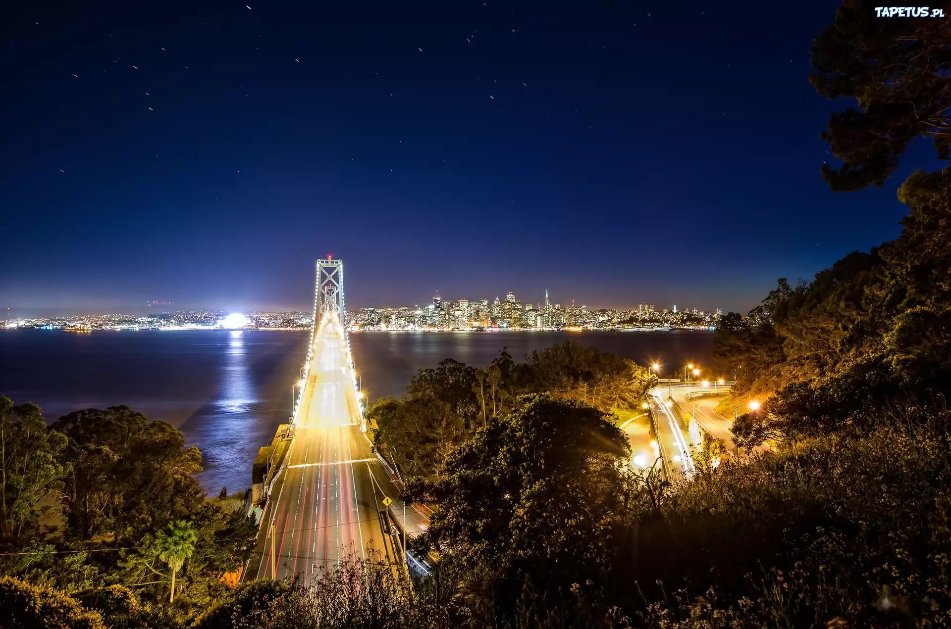 Most, San Francisco, Stany Zjednoczone, Miasto Nocą