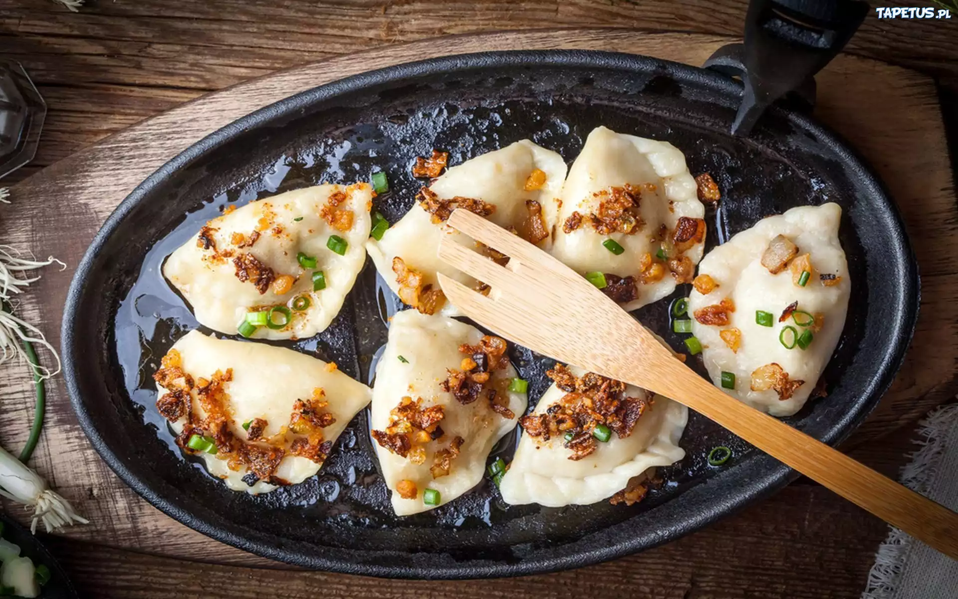 Pierogi, Patelnia, Łopatka, Drewniana
