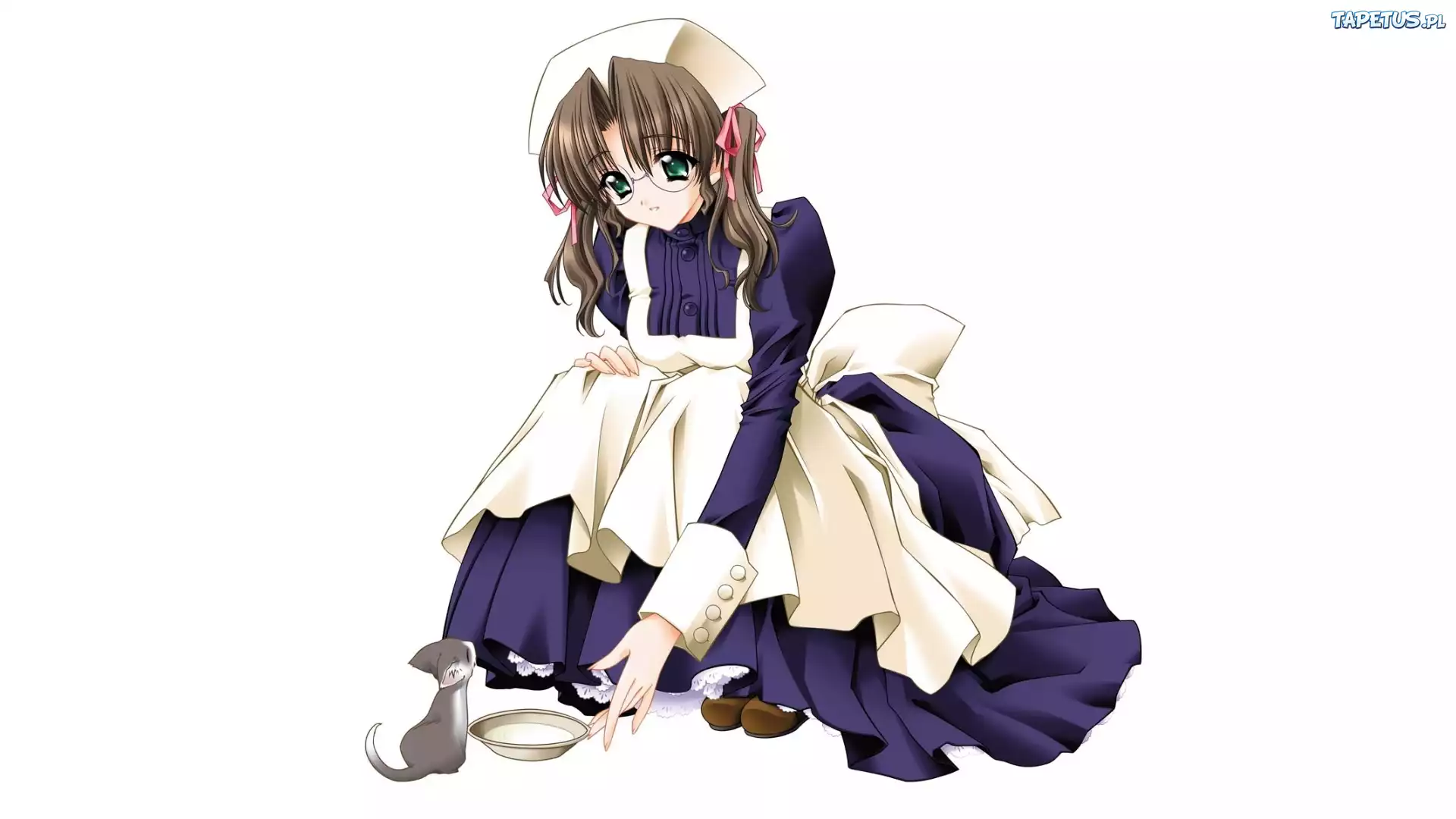 Dziewczyna, Miseczka, Kotek, Manga, Anime
