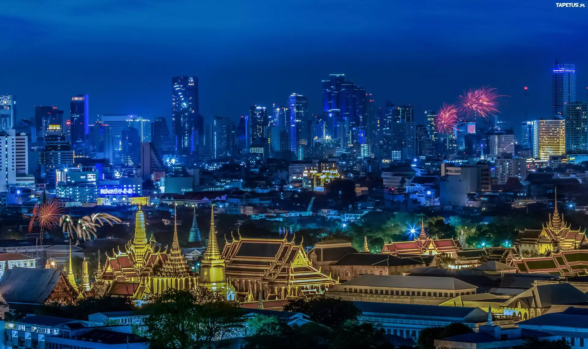 Tajlandia, Bangkok, Miasto, Noc