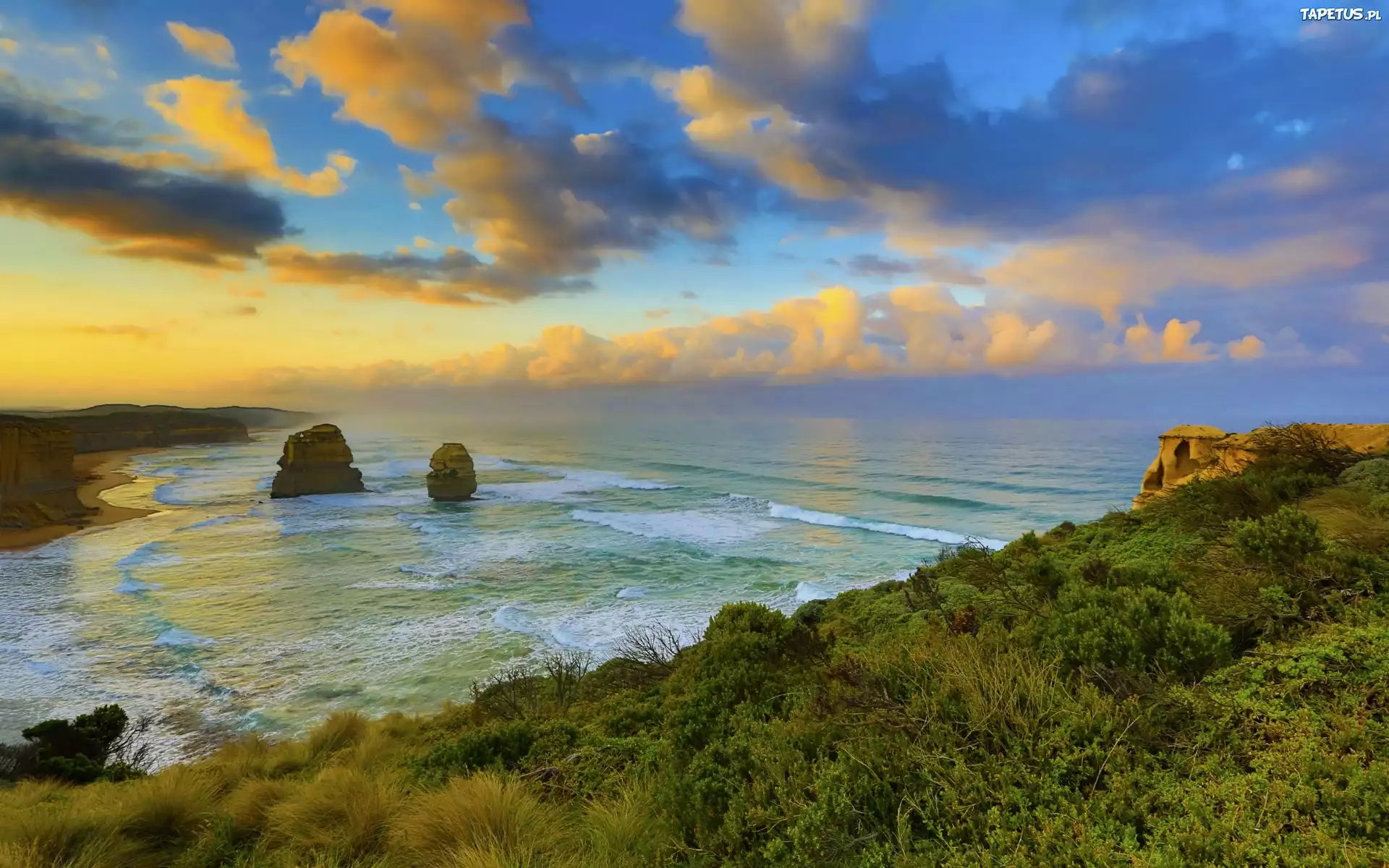 Kolumny Wapienne, Dwunastu Apostołów, Morze, Świt, Australia