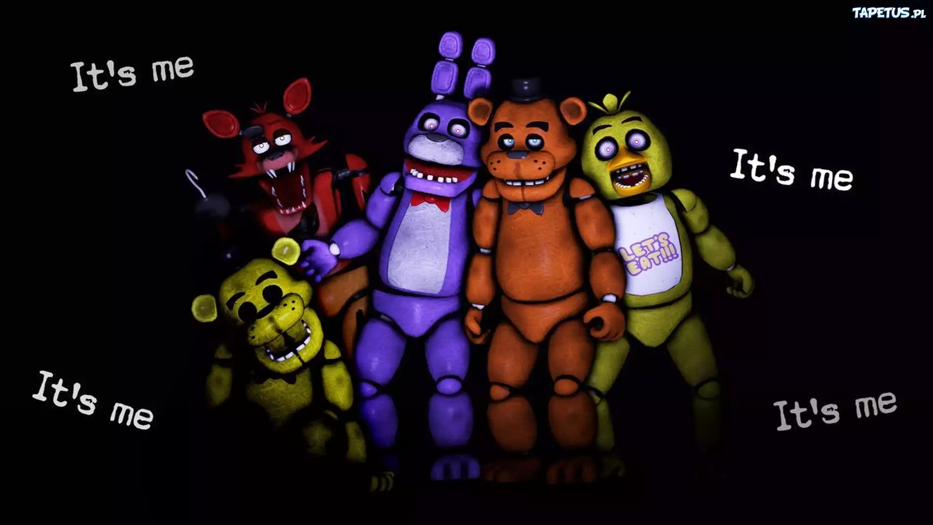 Animatronik, Foxy, Golden Freedy, Bonny, Freedy, Chica