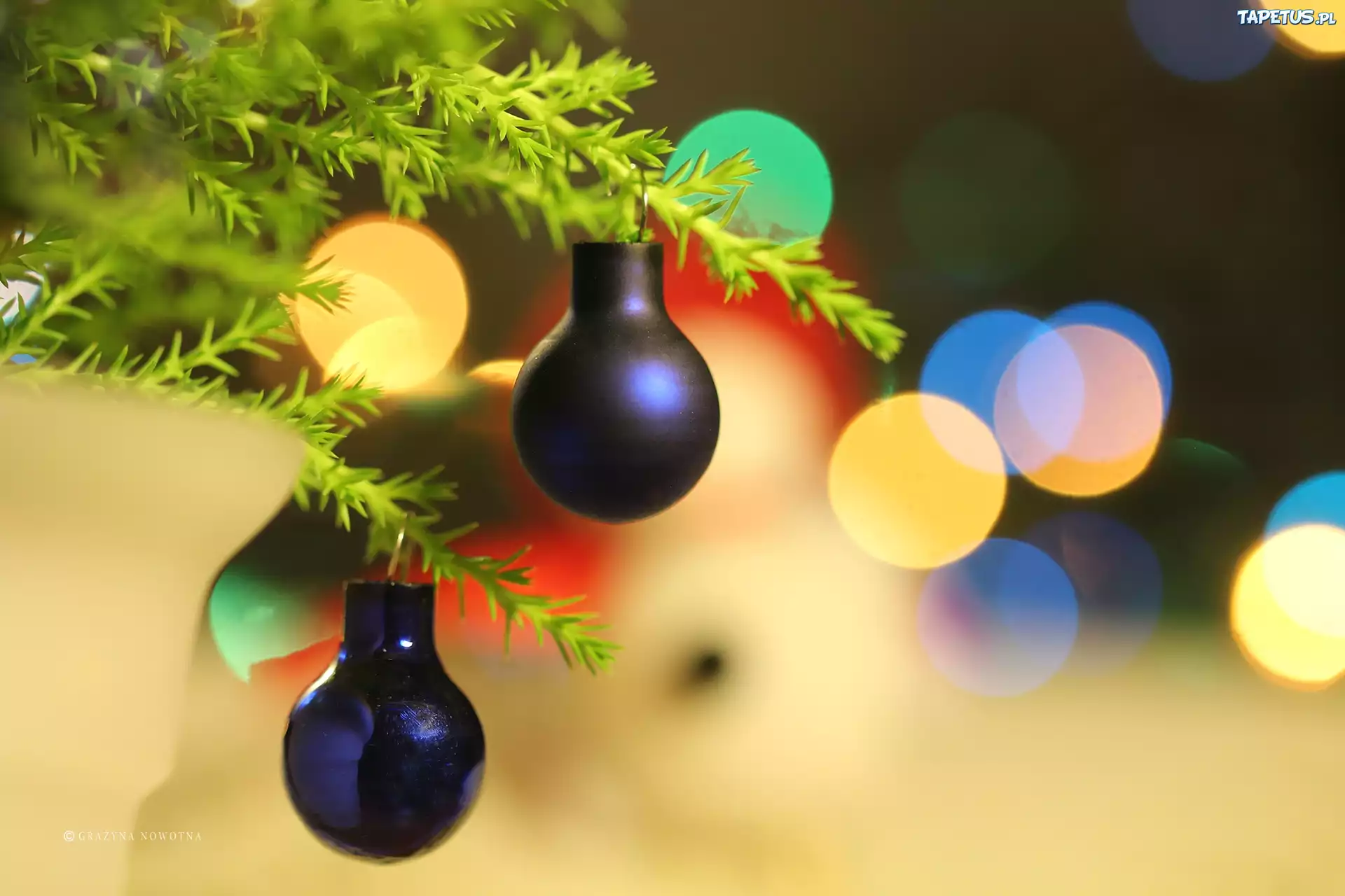 Bombki, Gałązki, Święta, Boże Narodzenie, Bokeh
