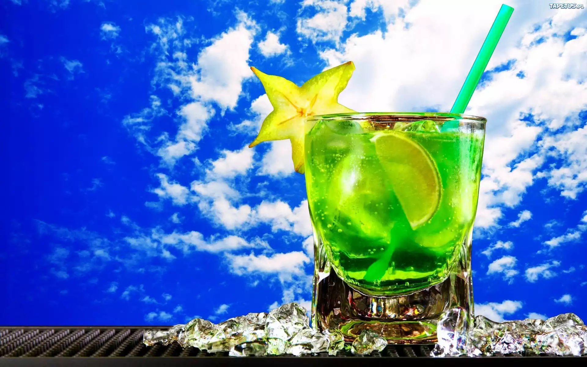 Drink, Mojito, Tropikalny, Lód, Słomka