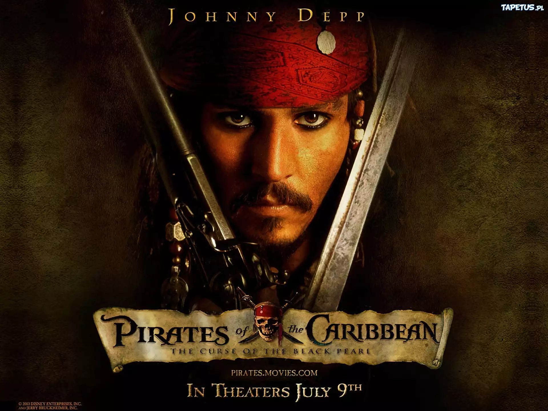 Johnny Depp,broń, opaska