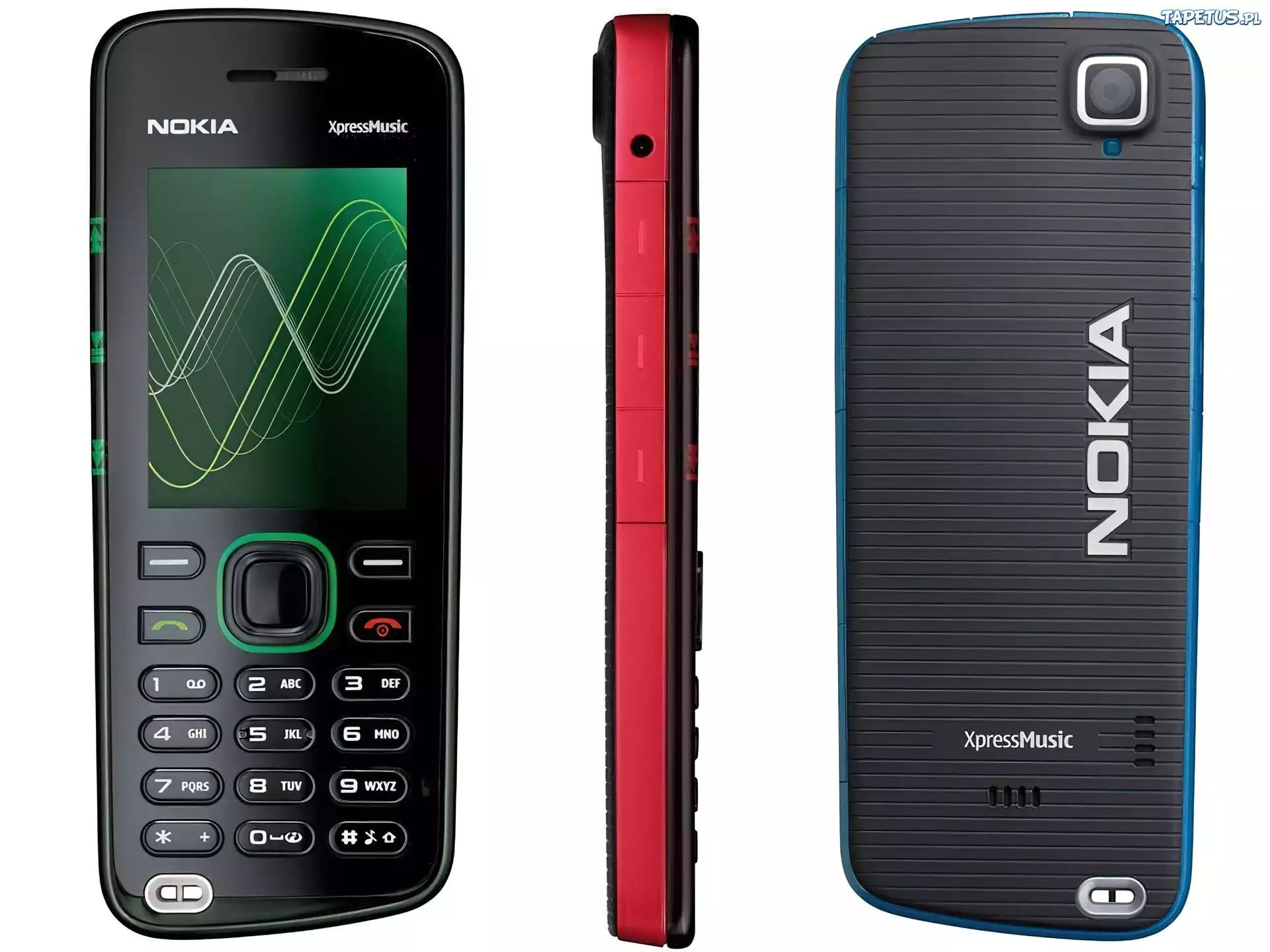 Nokia 5220, Czarna, Czerwona, Niebieska