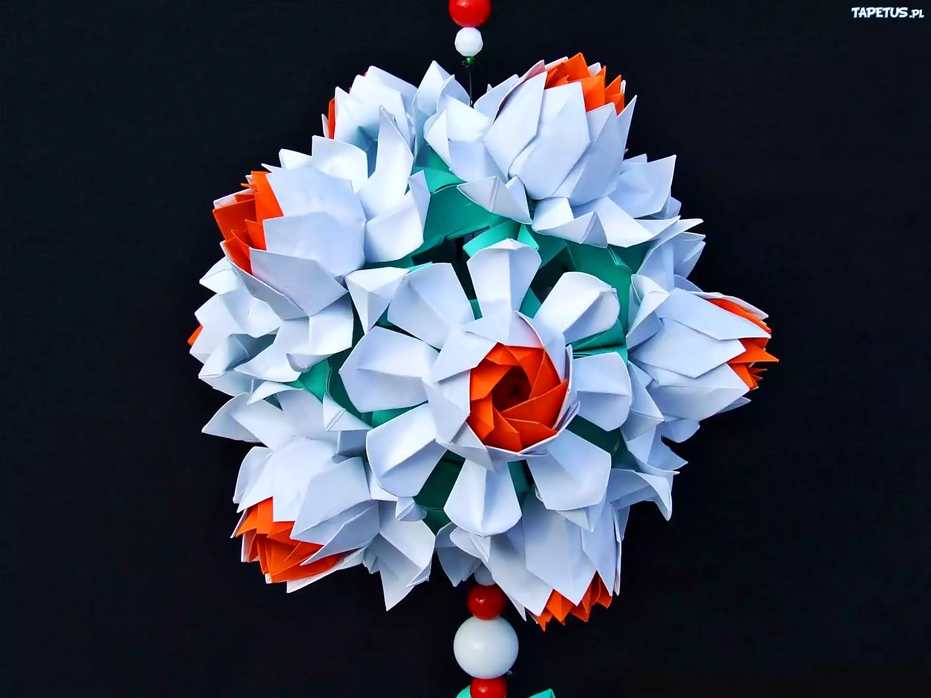 Origami, Kula, Z Papierowych, Kwiatów, Koraliki