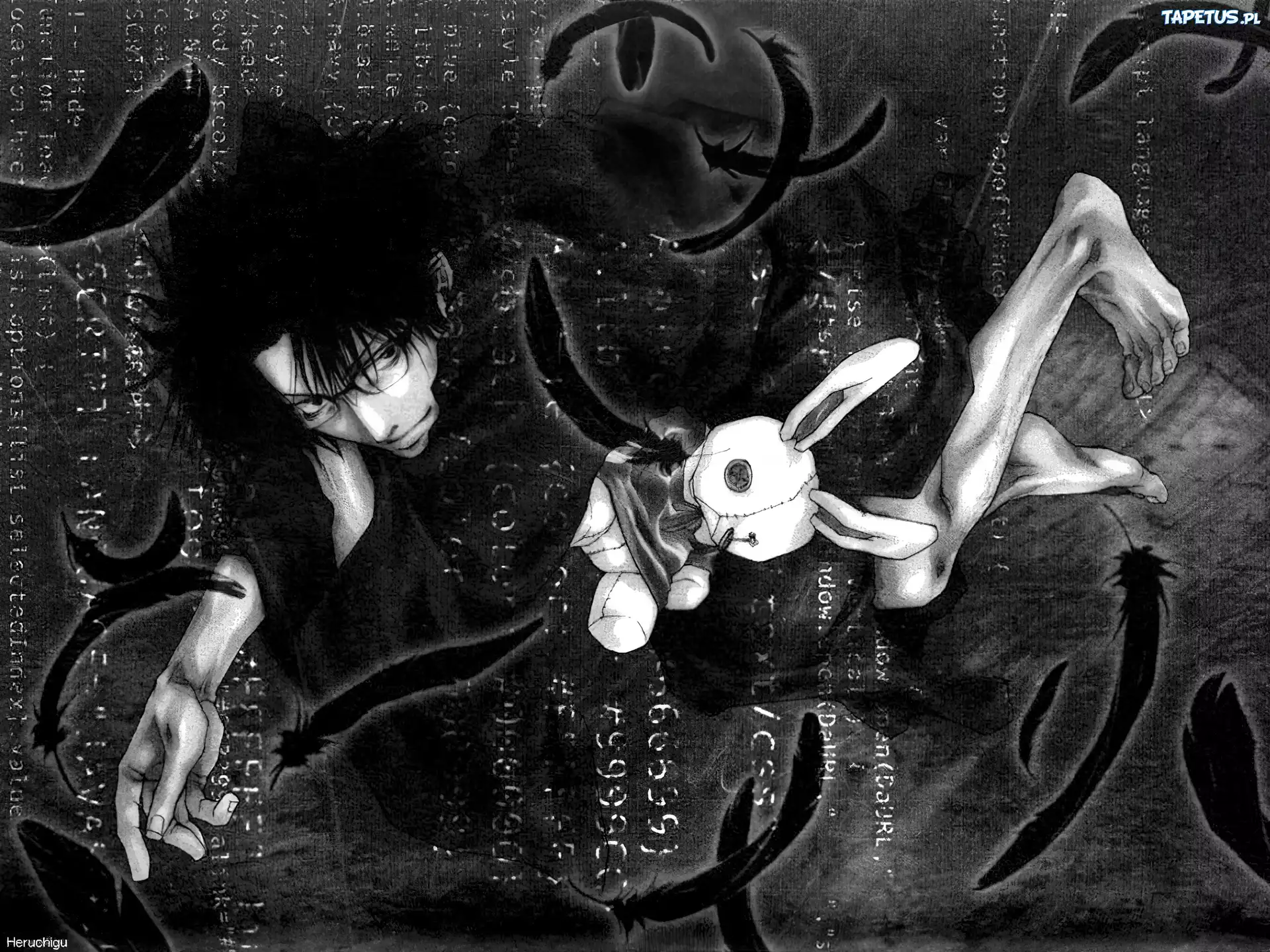 Saiyuki, postać, nogi, pluszak, okulary