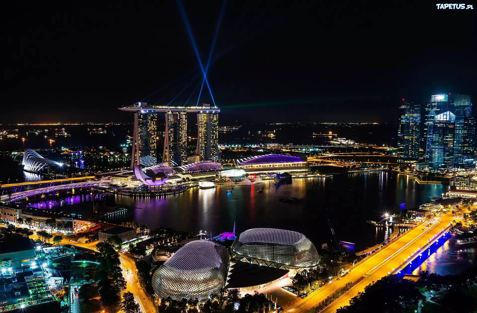 Singapur, Miasto, Nocą