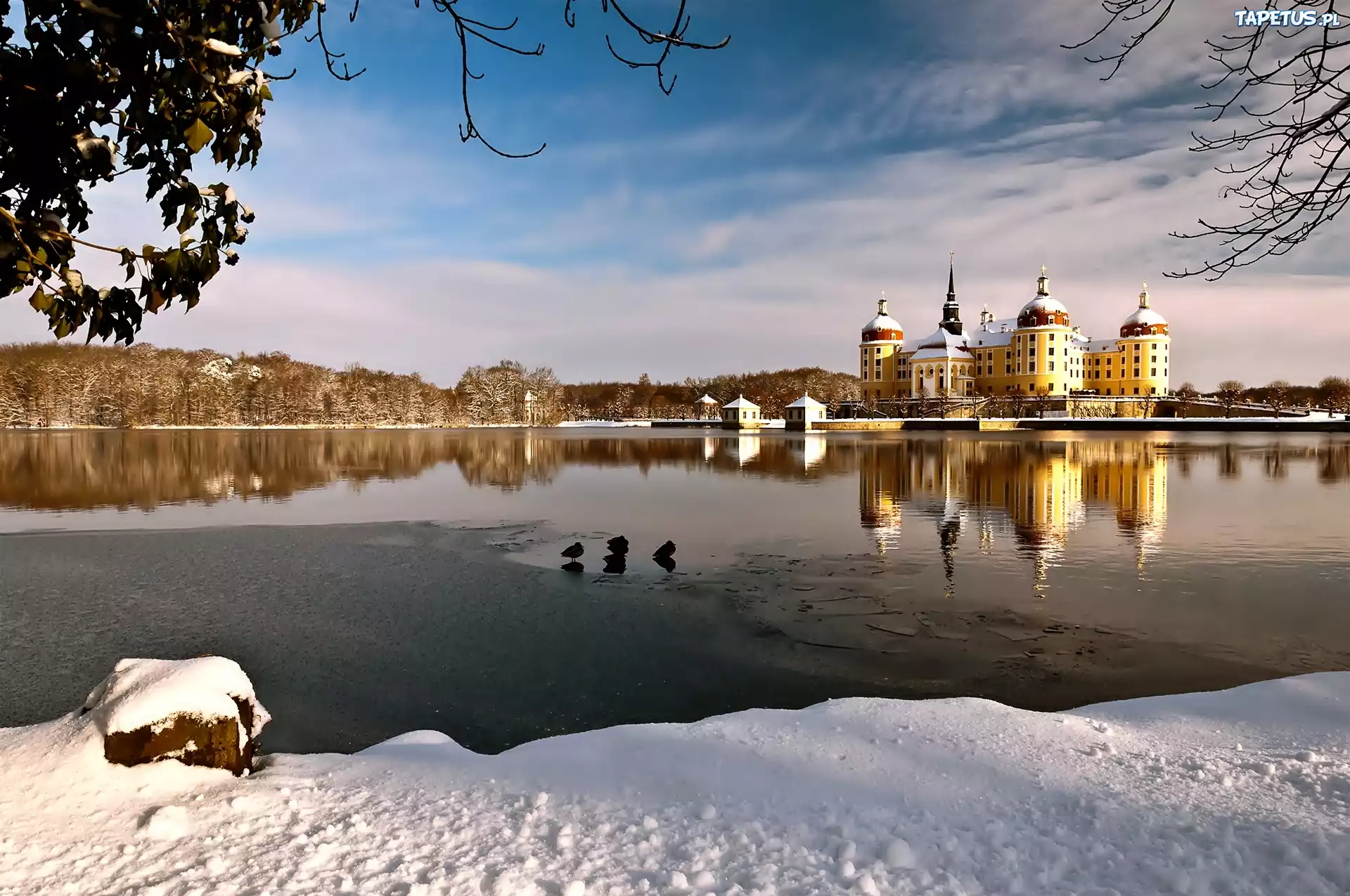 Moritzburg, Zamek, Niemcy, Rzeka