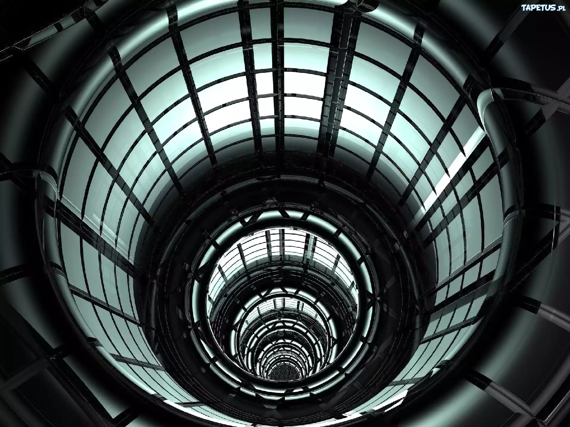 3D, Wektorowa,szklany, tunel