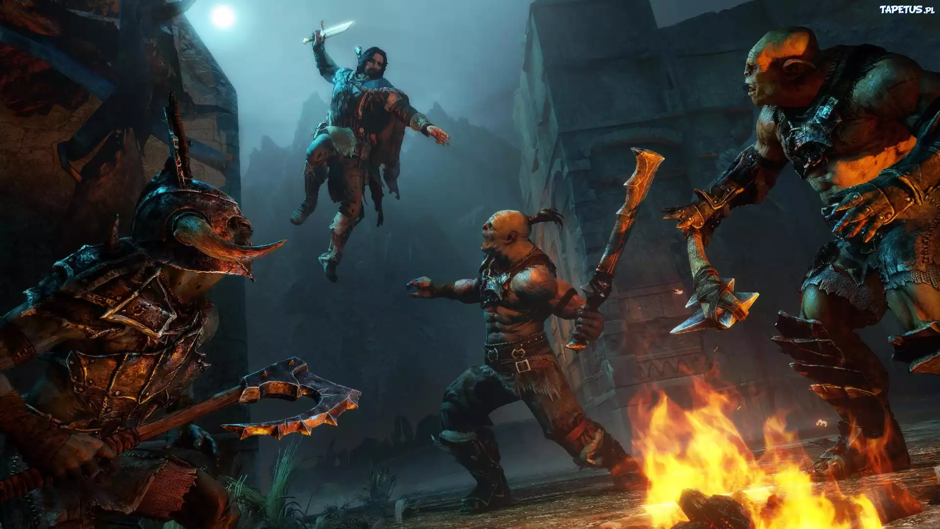 Shadow Of Mordor, Walka, Ogień, Orki