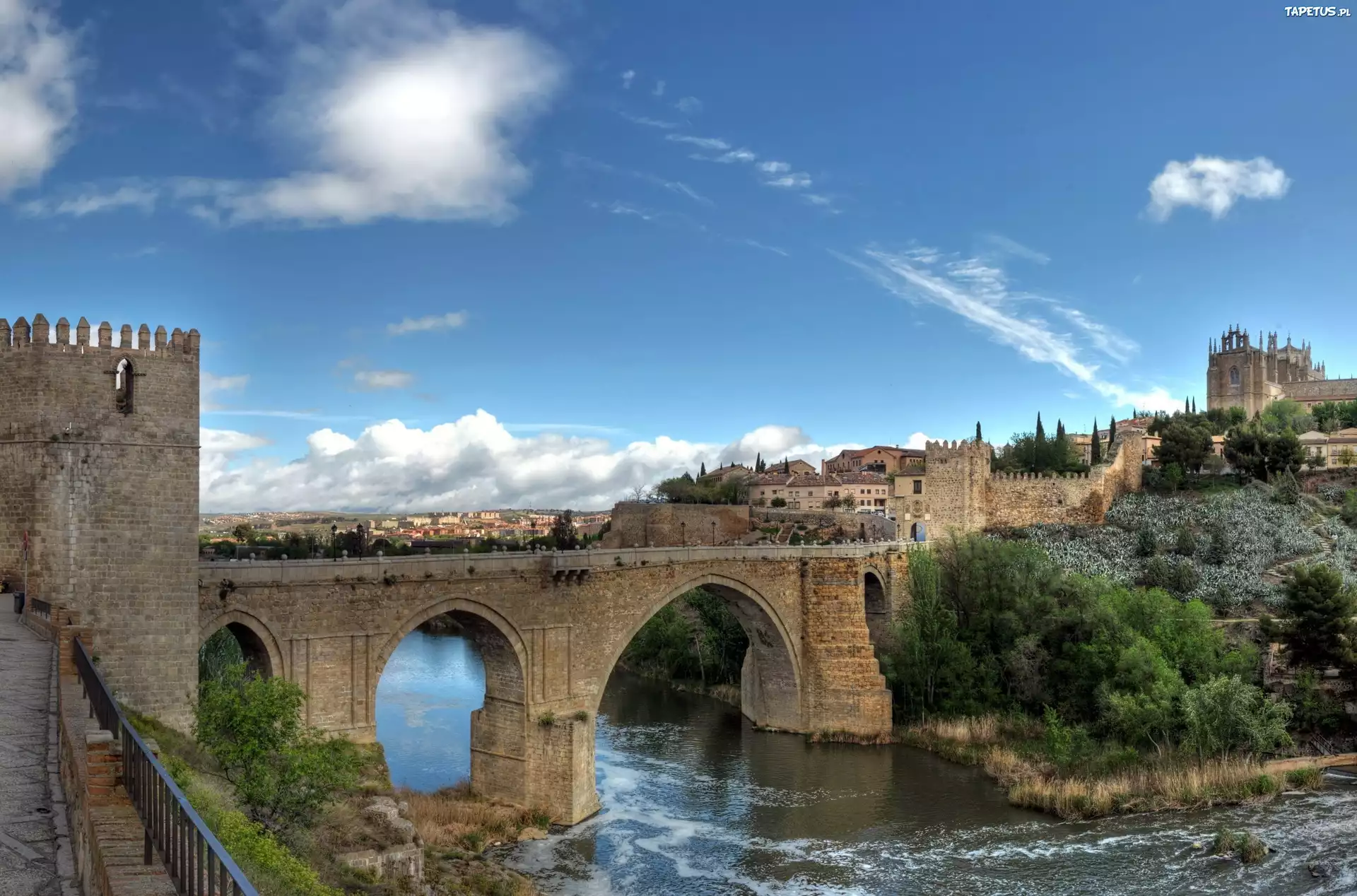 Toledo, Hiszpania, Most, Rzeka