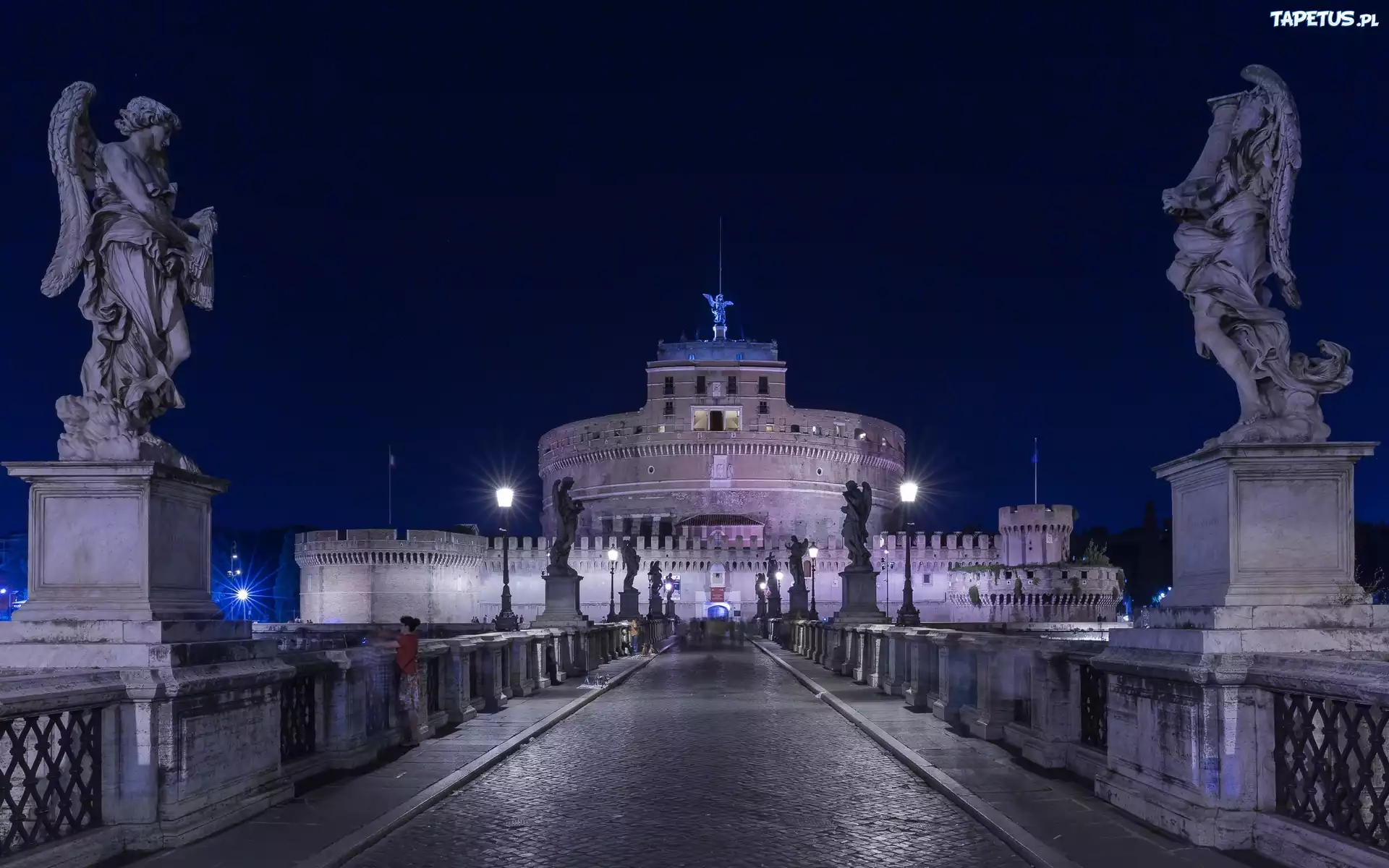 Włochy, Rzym, Mauzoleum Hadriana, Zamek Świętego Anioła, Most, Ponte San Angelo