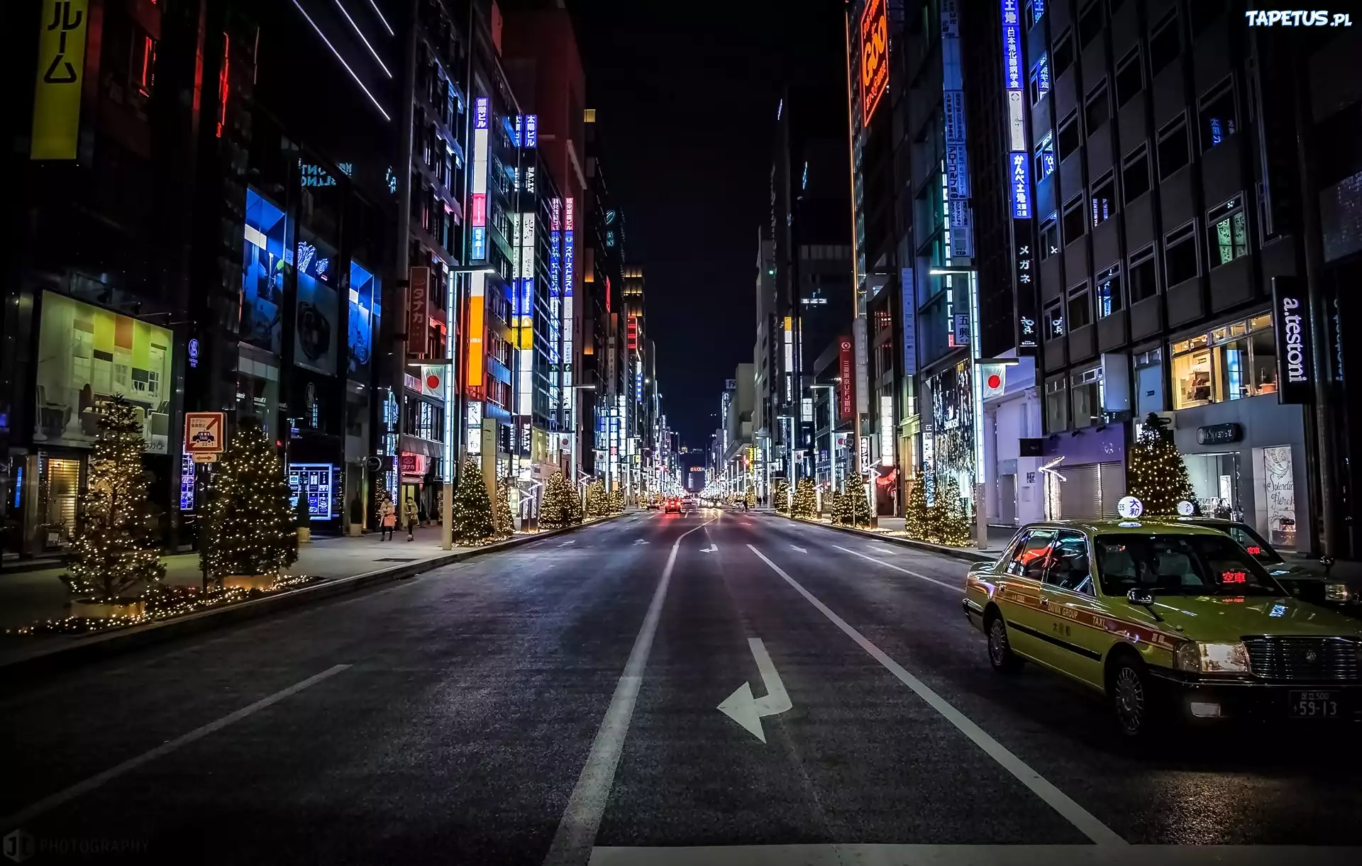 Tokio, Japonia, Miasto, Nocą
