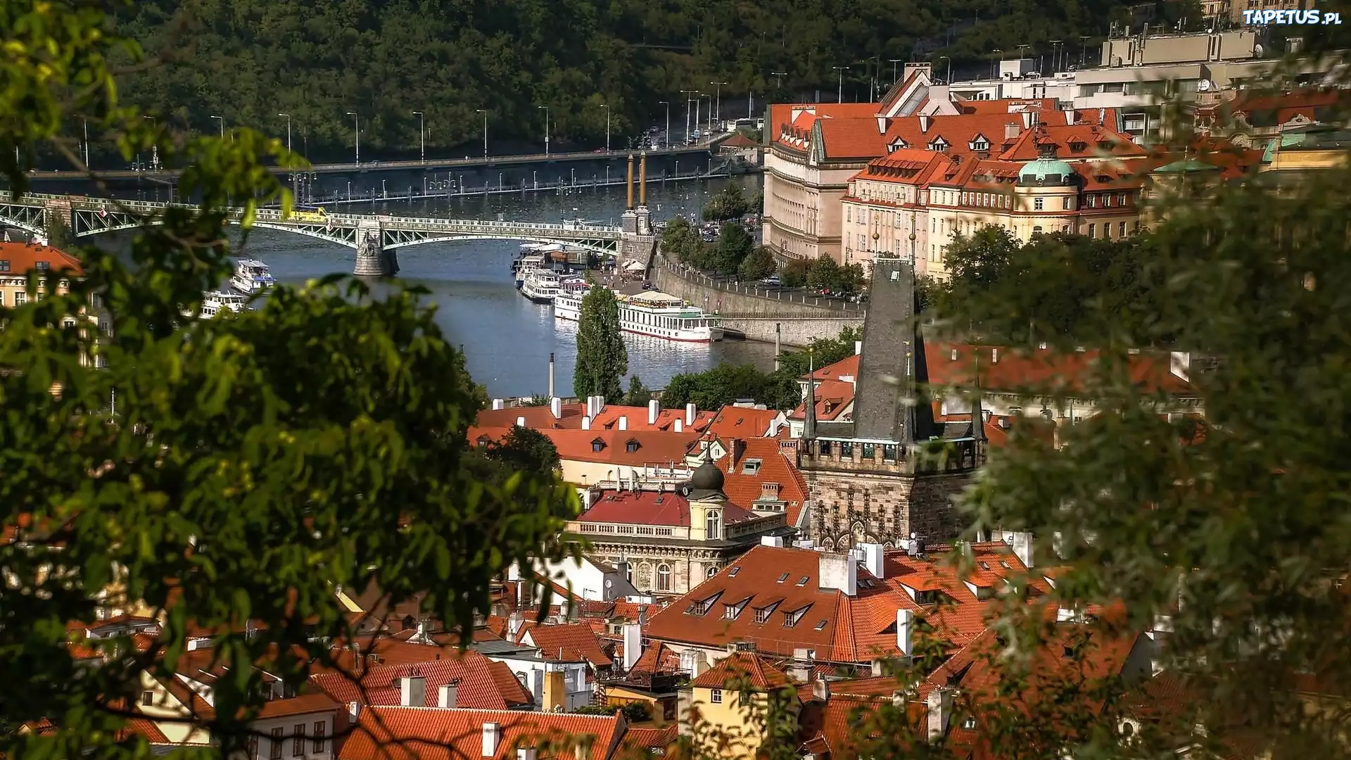Rzeka, Most, Panorama, Miasta, Praga, Czechy
