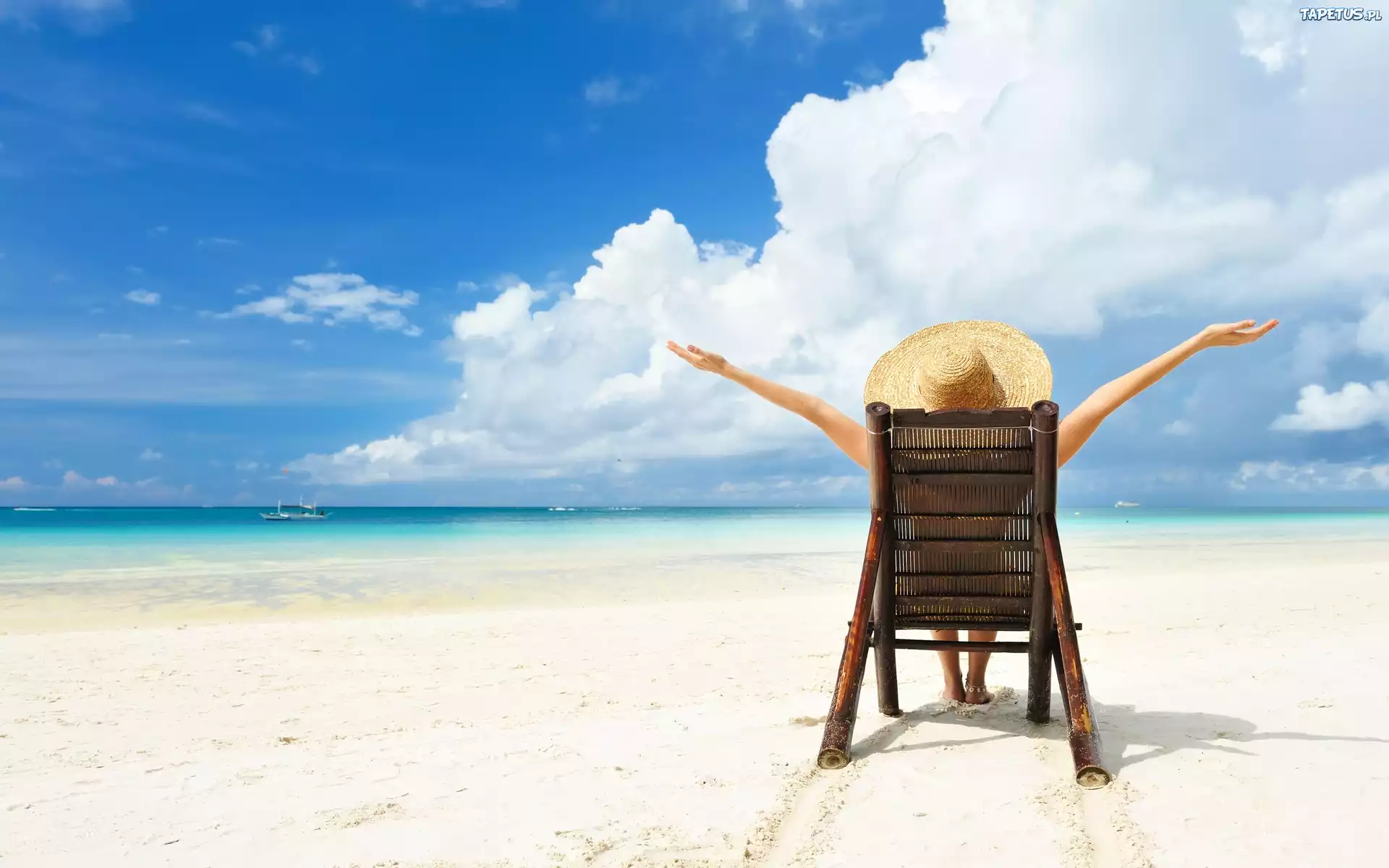 Lato, Plaża, Relax, Leżak