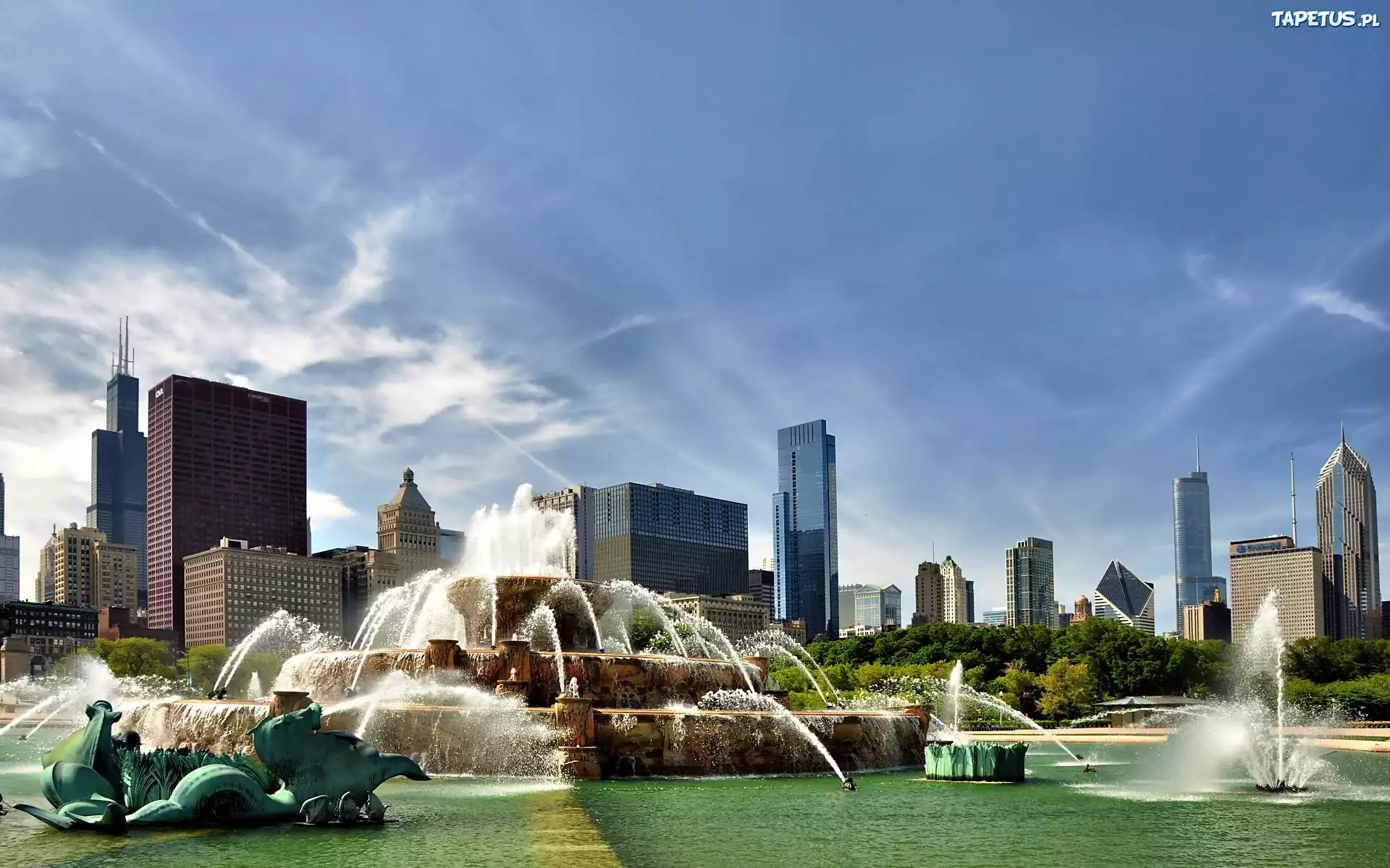 Fontanny, Miasto, Chicago, USA