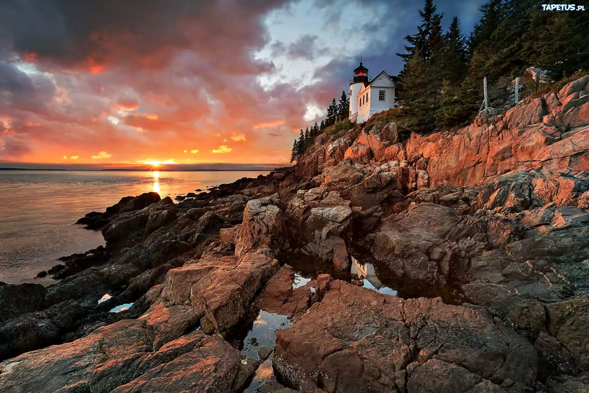 Park, Narodowy, Maine, Latarnia, Morska, USA