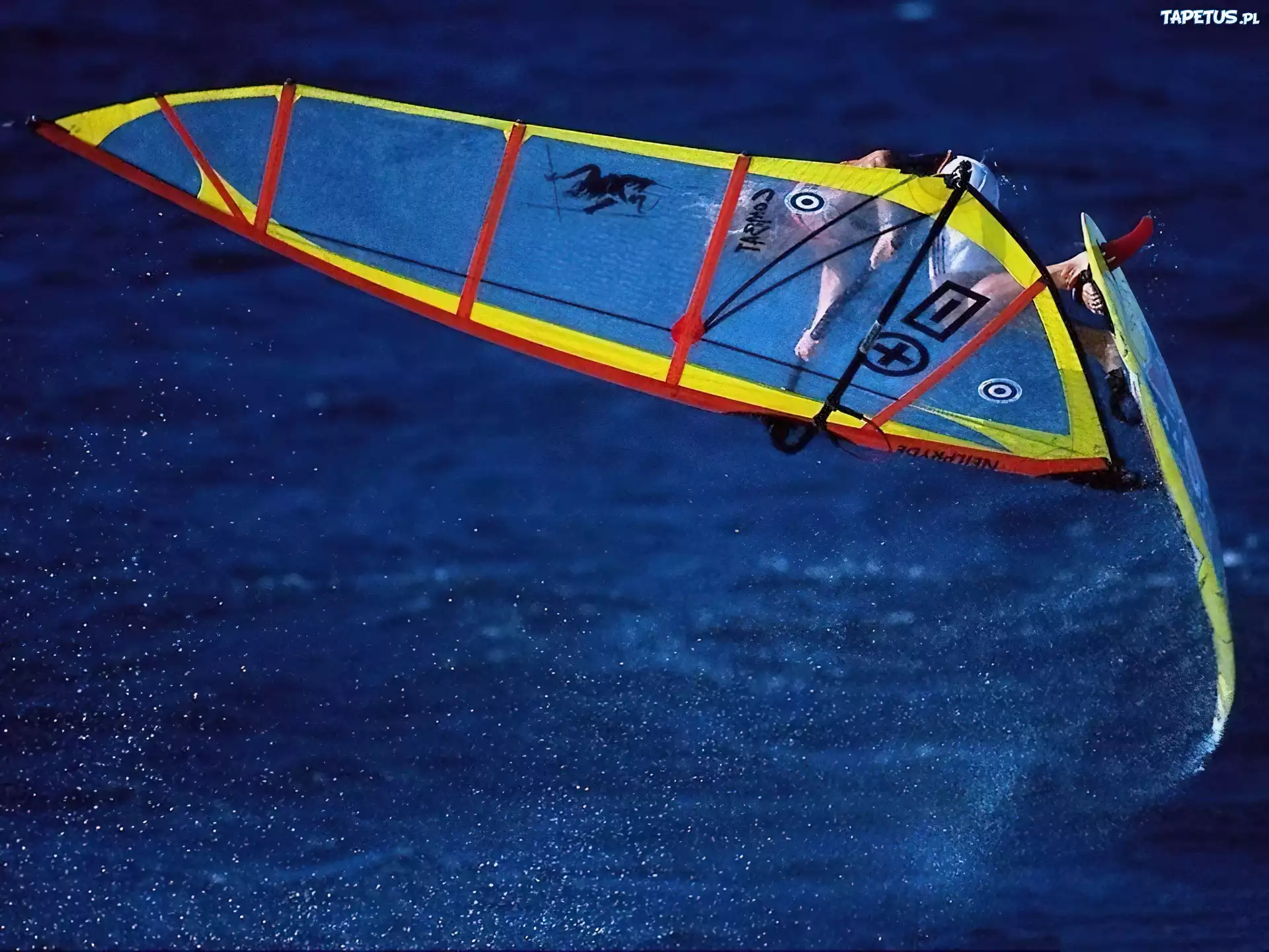 Windsurfing,żagiel, morze , fala