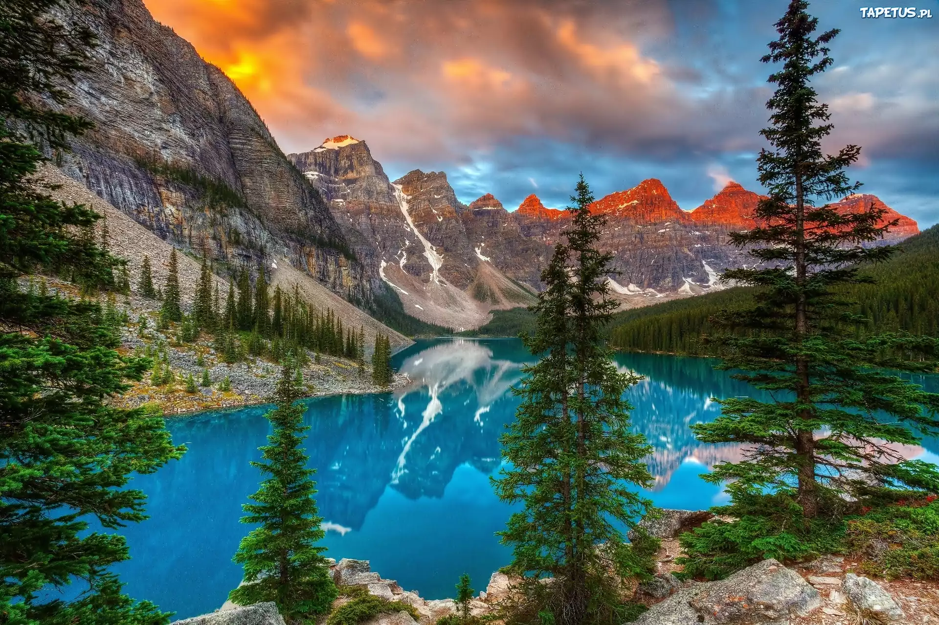 Góry, Lasy, Jezioro, Banff