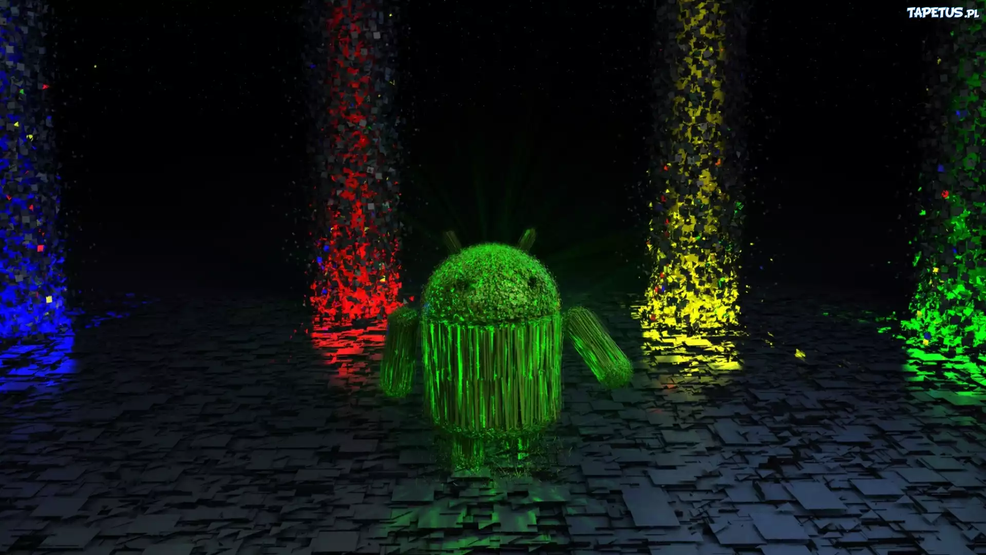 Świecący, Android, Kolorowe, 3D