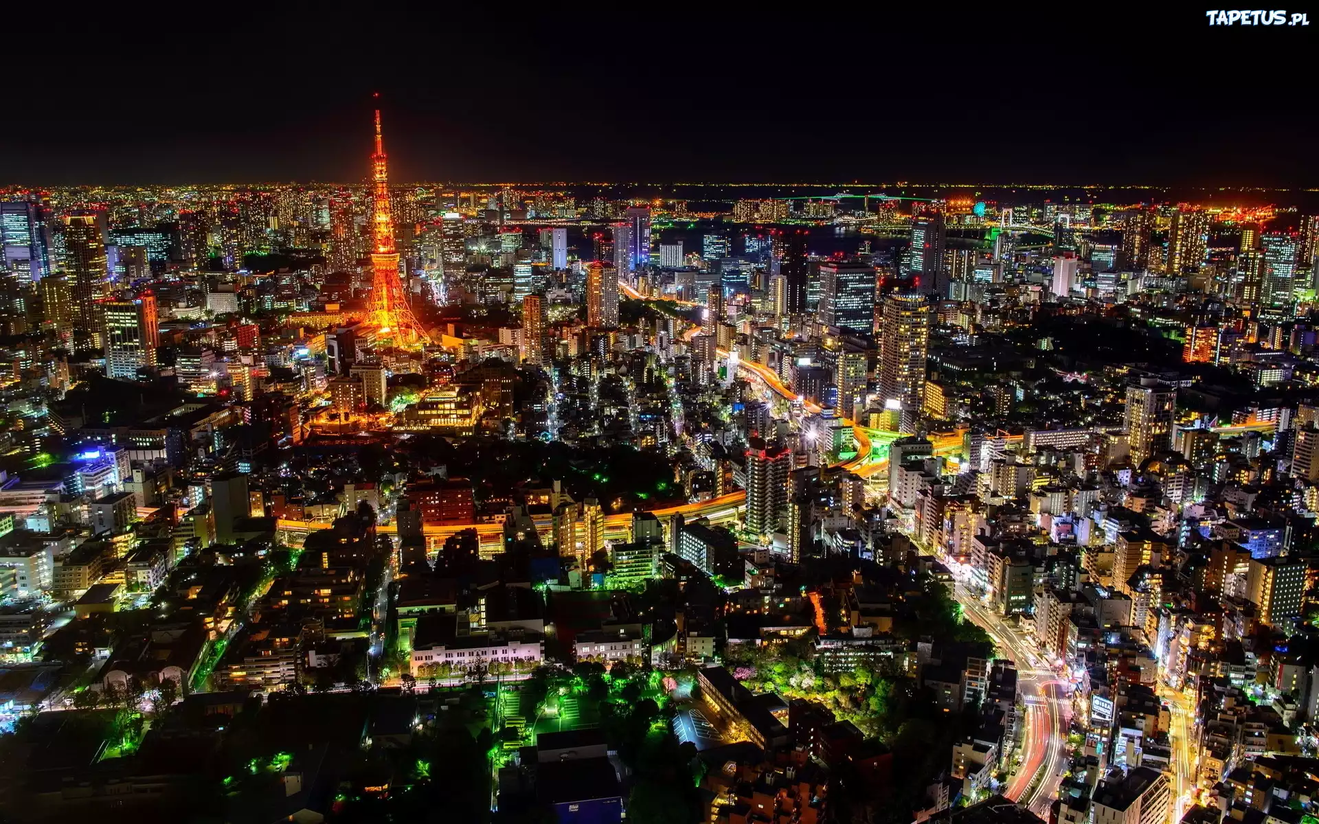 Tokio, Japonia, Miasto, Noc