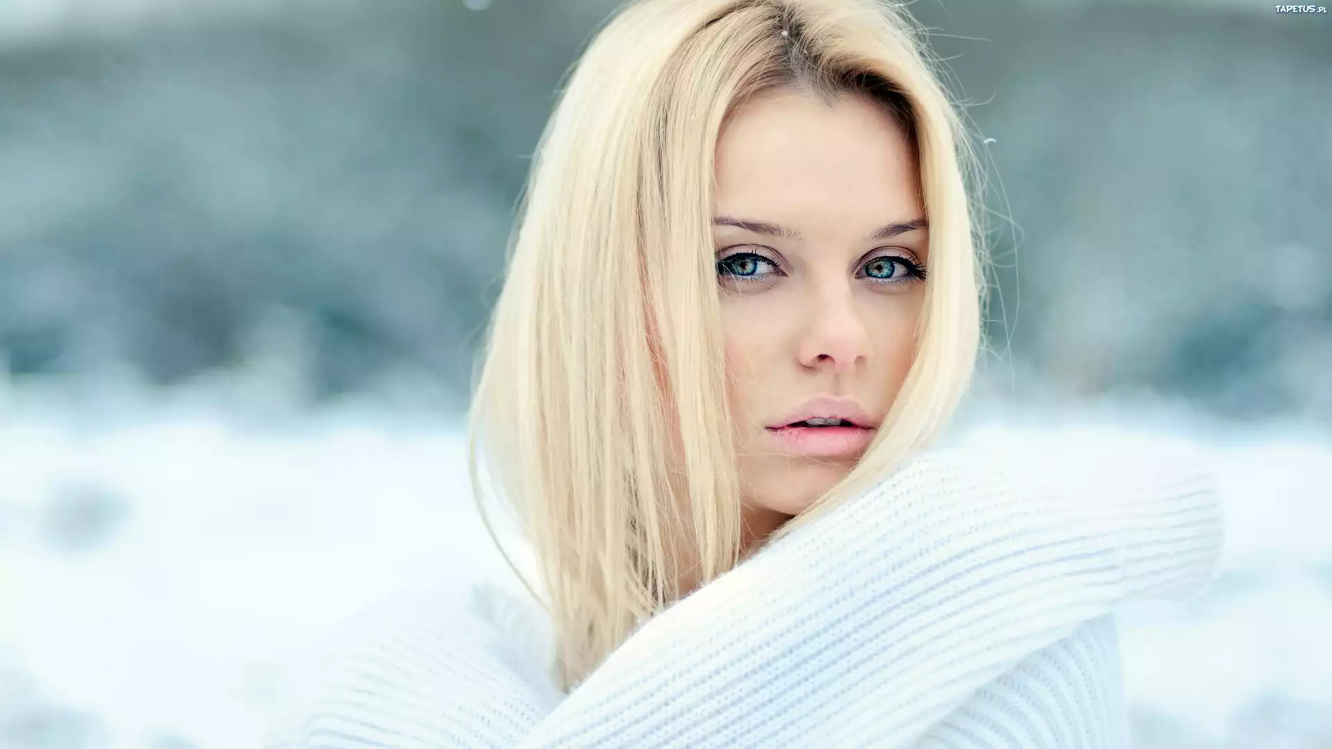 Kobieta, Blondynka, Szal