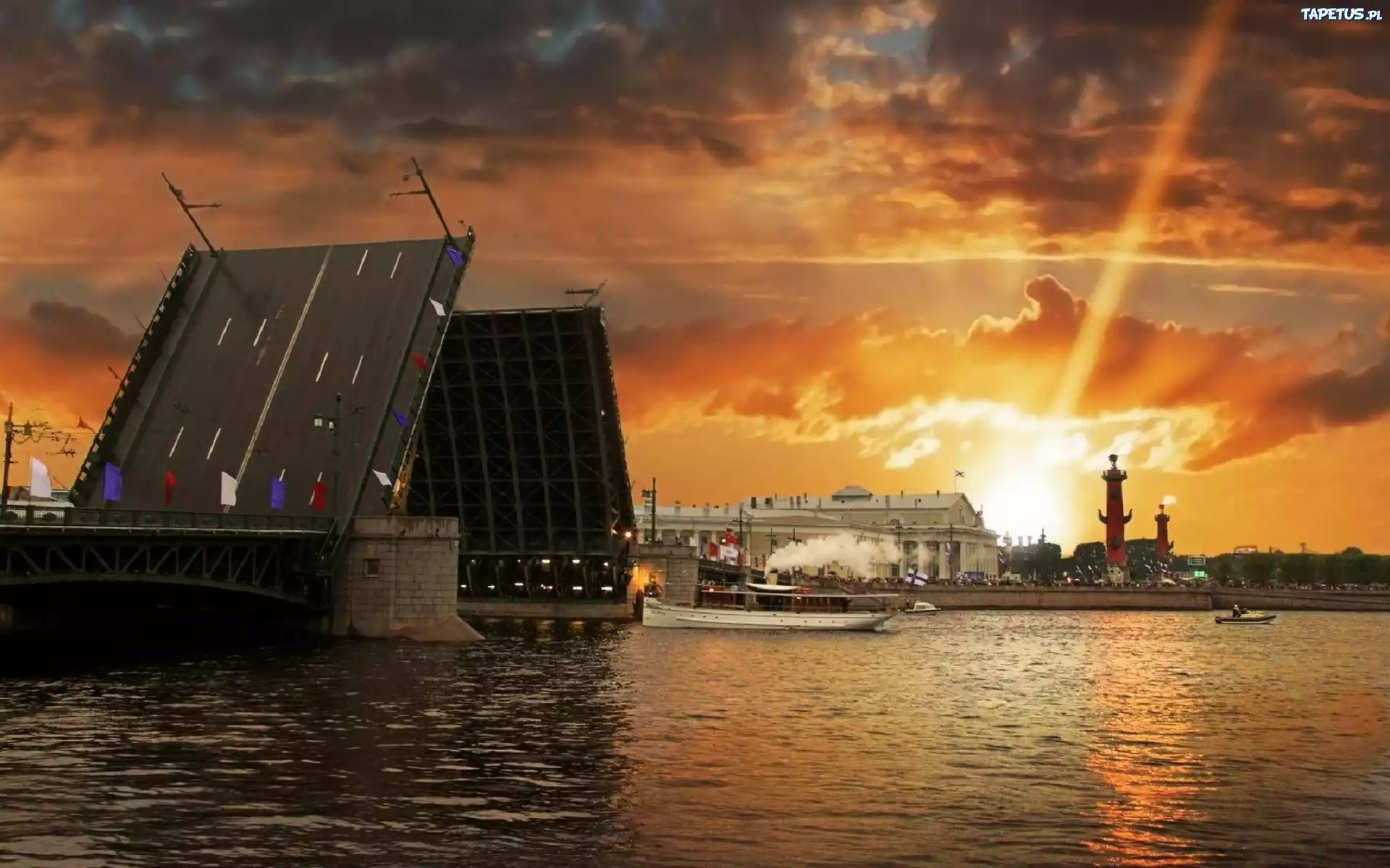 Saint, Petersburg, Zachód, Słońca
