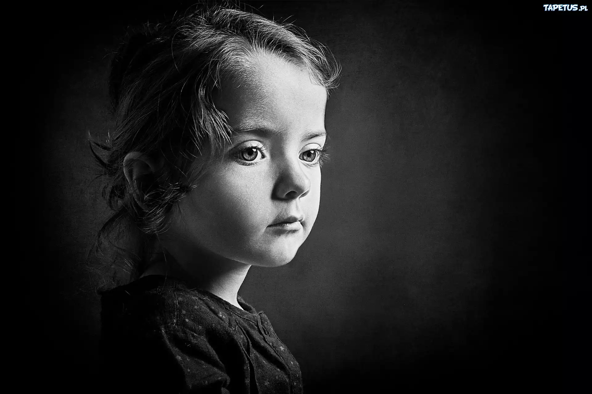 Czarno, Biały, Portret, Dziecka