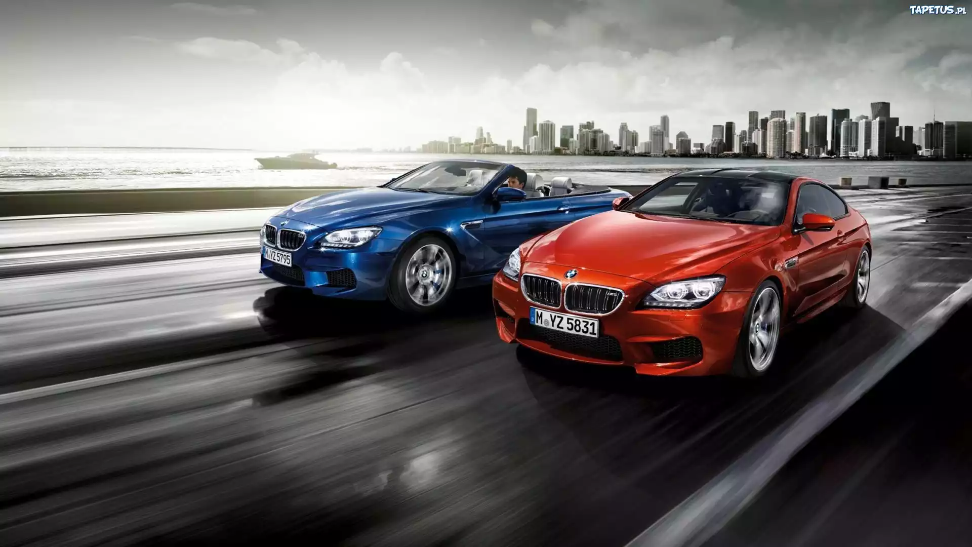 Bmw, M6, Droga, Morze, Budynki