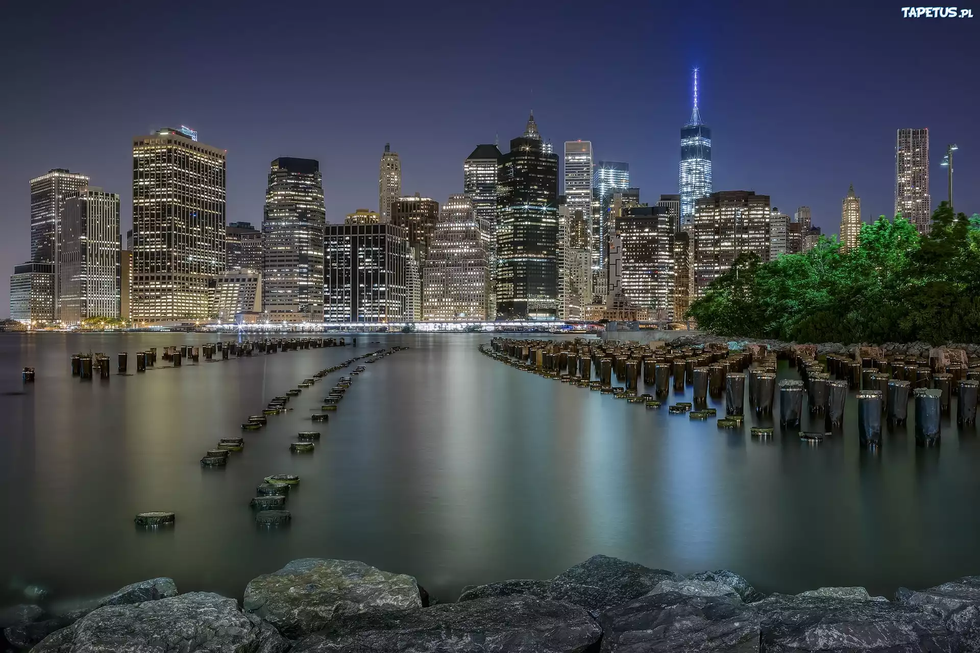Stany Zjednoczone, Nowy Jork, Dolny, Manhattan, Miasto nocą
