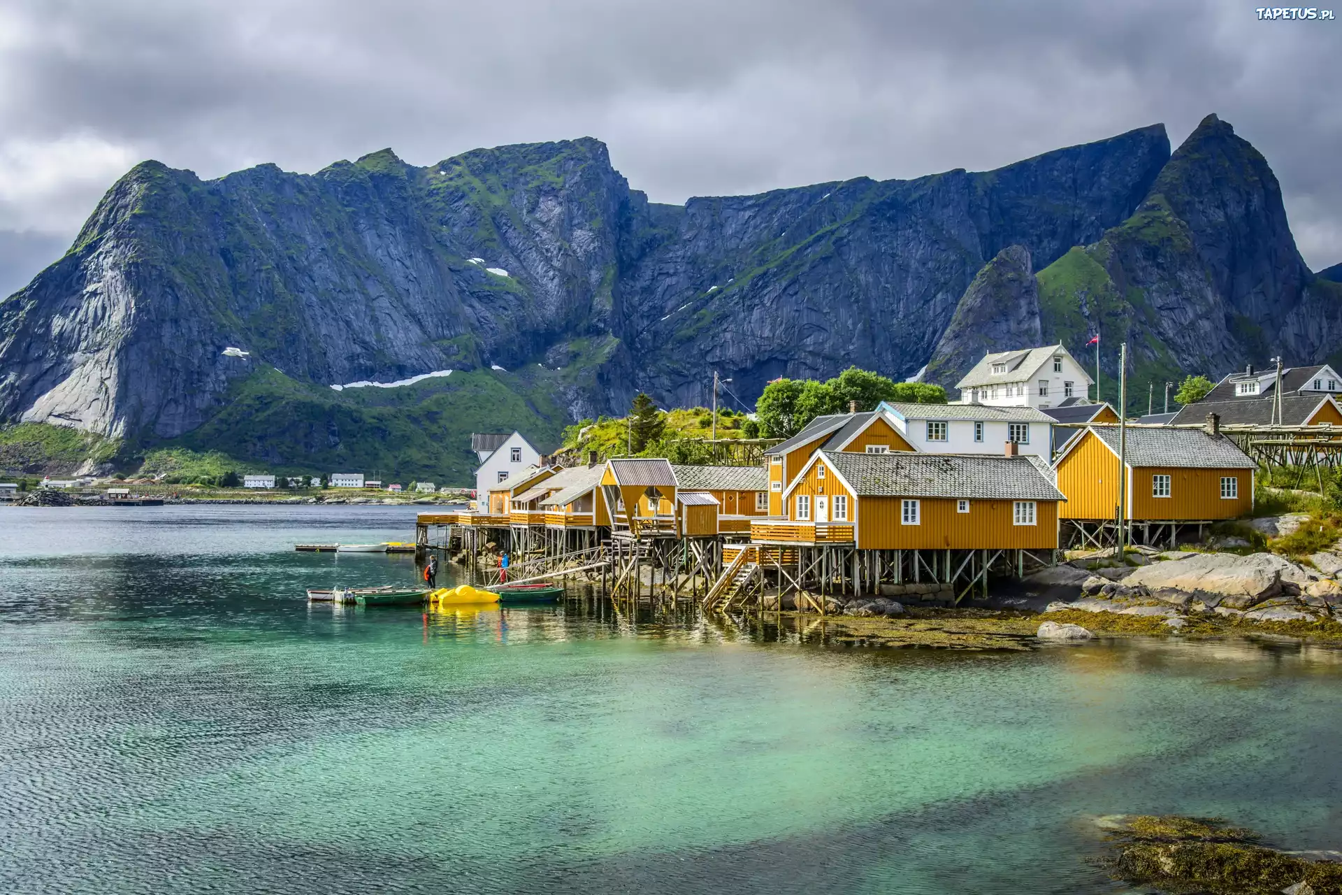 Lofoty, Norwegia, Europa, Dom, Góry