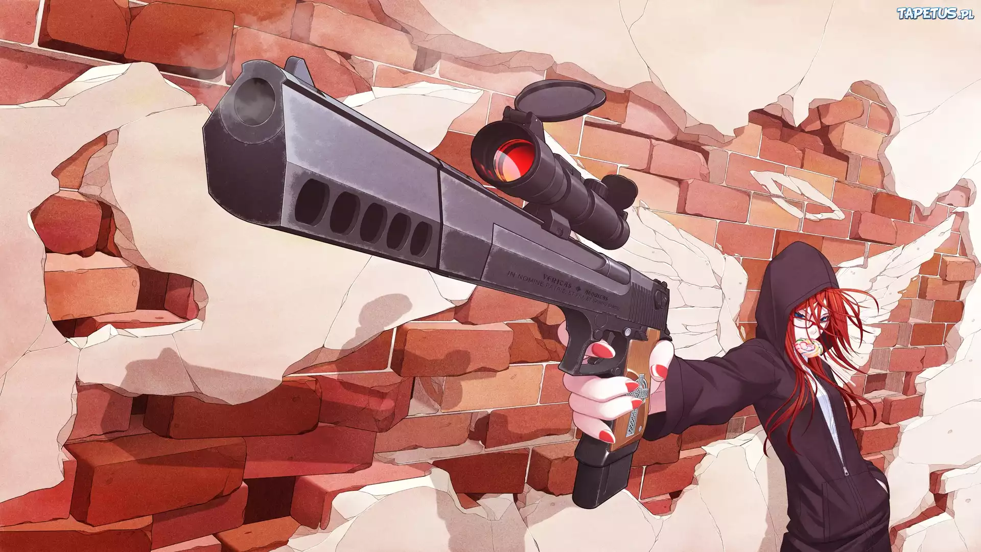 Dziewczyna, Broń, Mur, Anime
