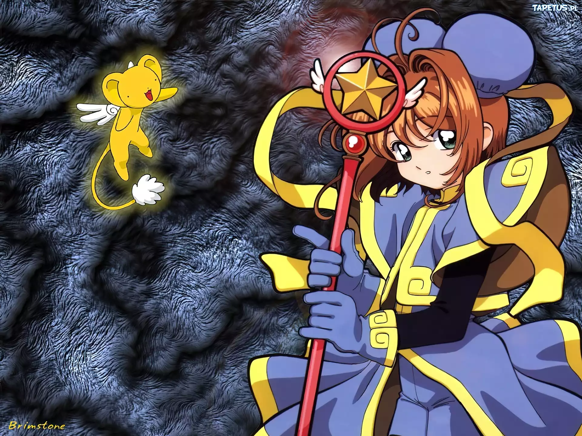 Cardcaptor Sakura, dziewczyna, pluszak, kij
