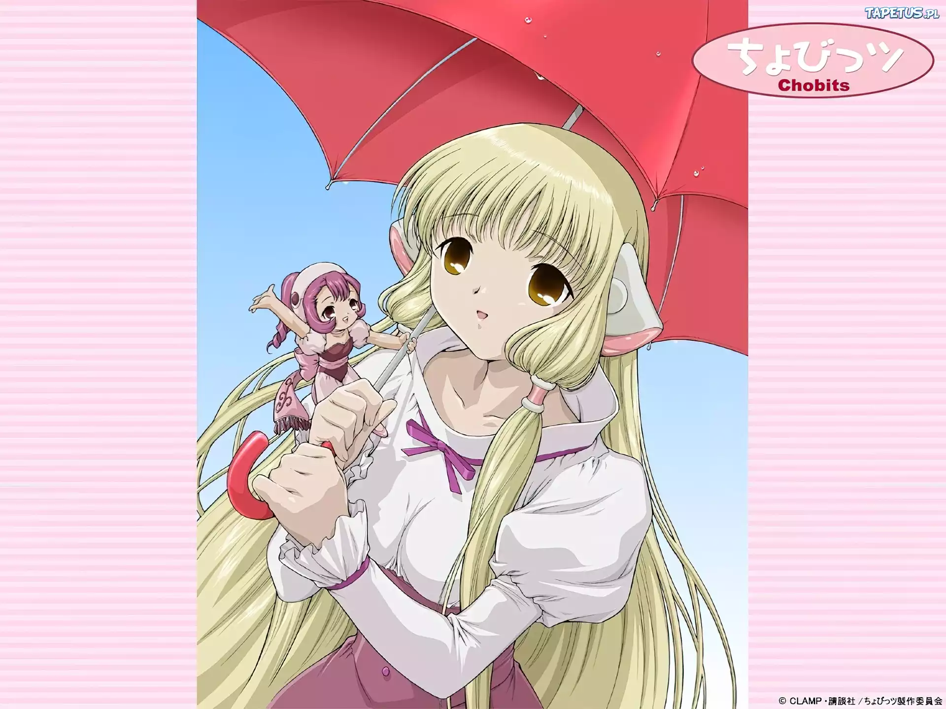 Chobits, parasol, dziewczyna, włosy