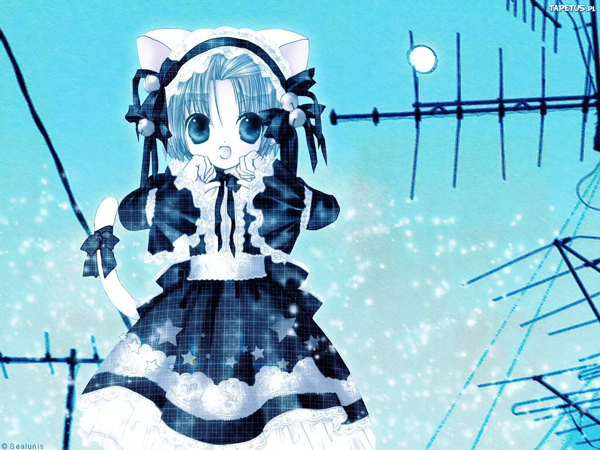 Digi Charat, anteny, dziewczyna, sukienki