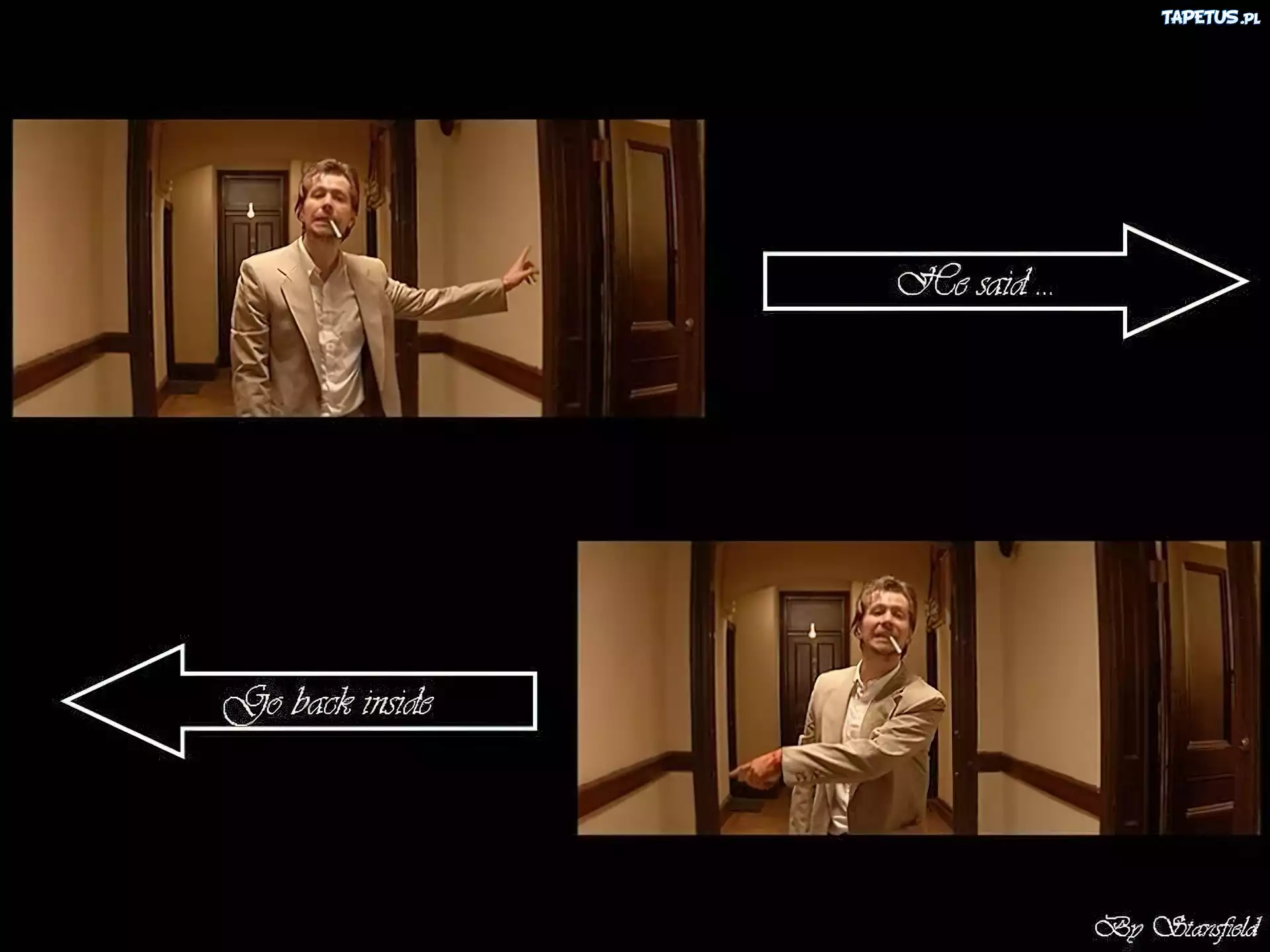 Gary Oldman,papieros, drzwi