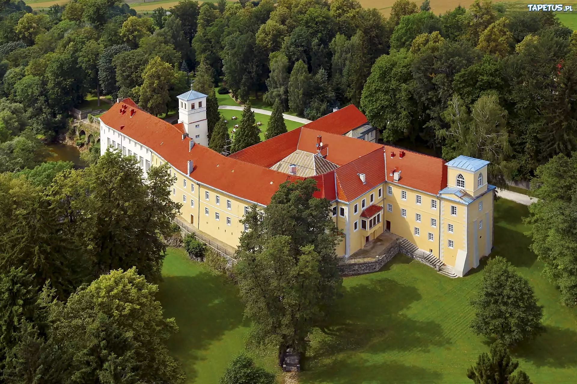 Lato, Las, Zamek, Hotel, Na Skale, Światło, Cień, Lądek, Zdrój