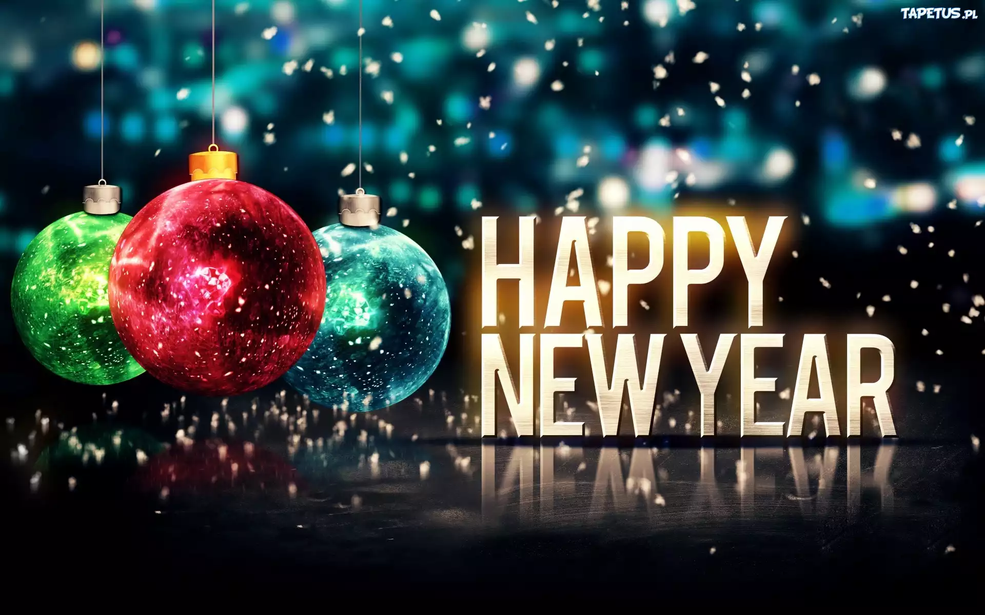 Nowy Rok, Bombki, Happy New Year