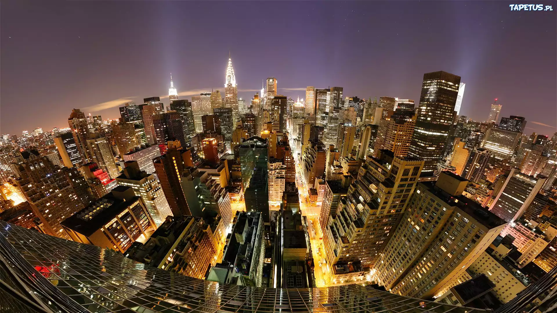 Nowy Jork, Manhattan, Noc, Światła