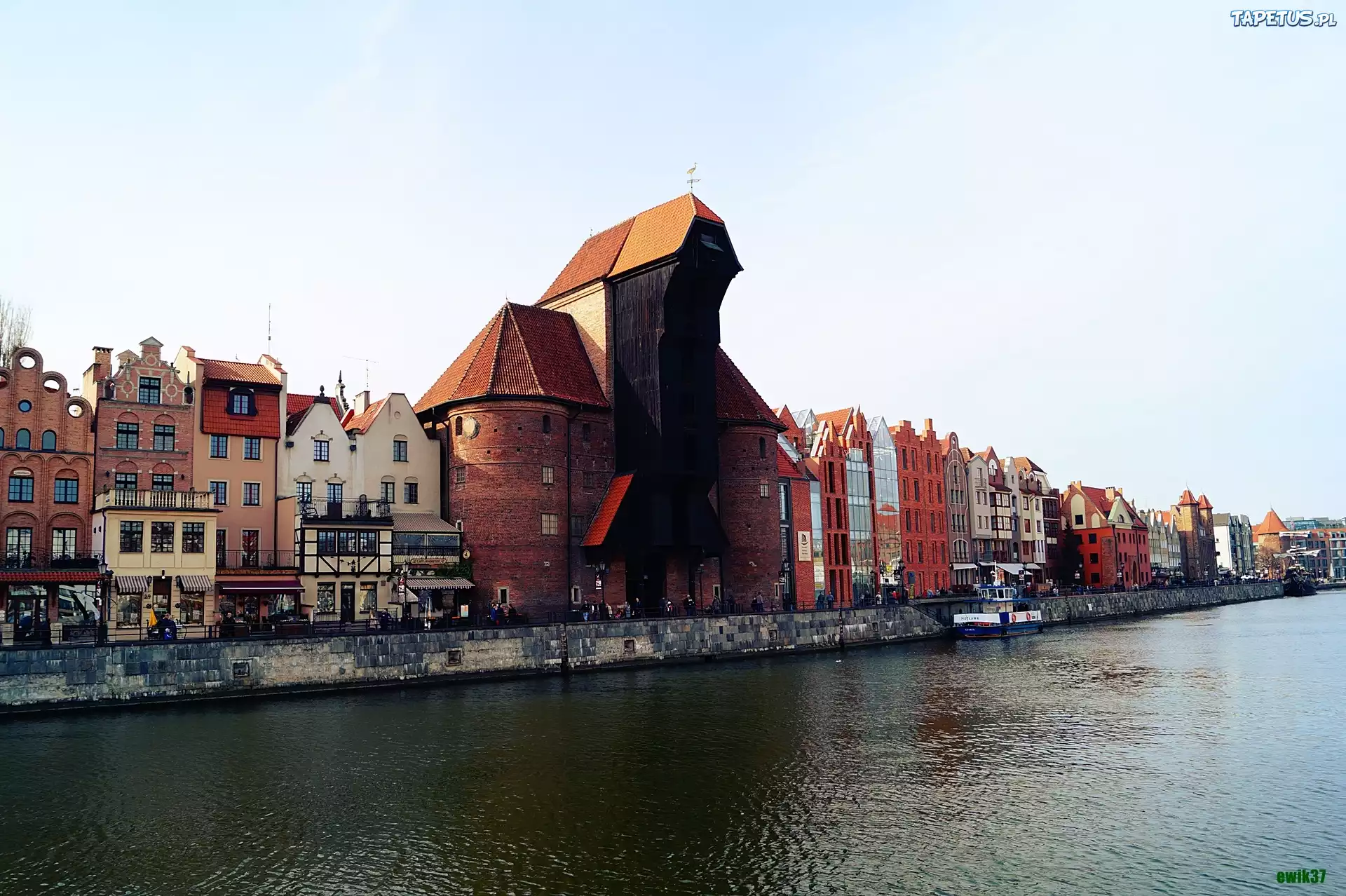 Gdańsk, Kamienice, Żuraw, Motława