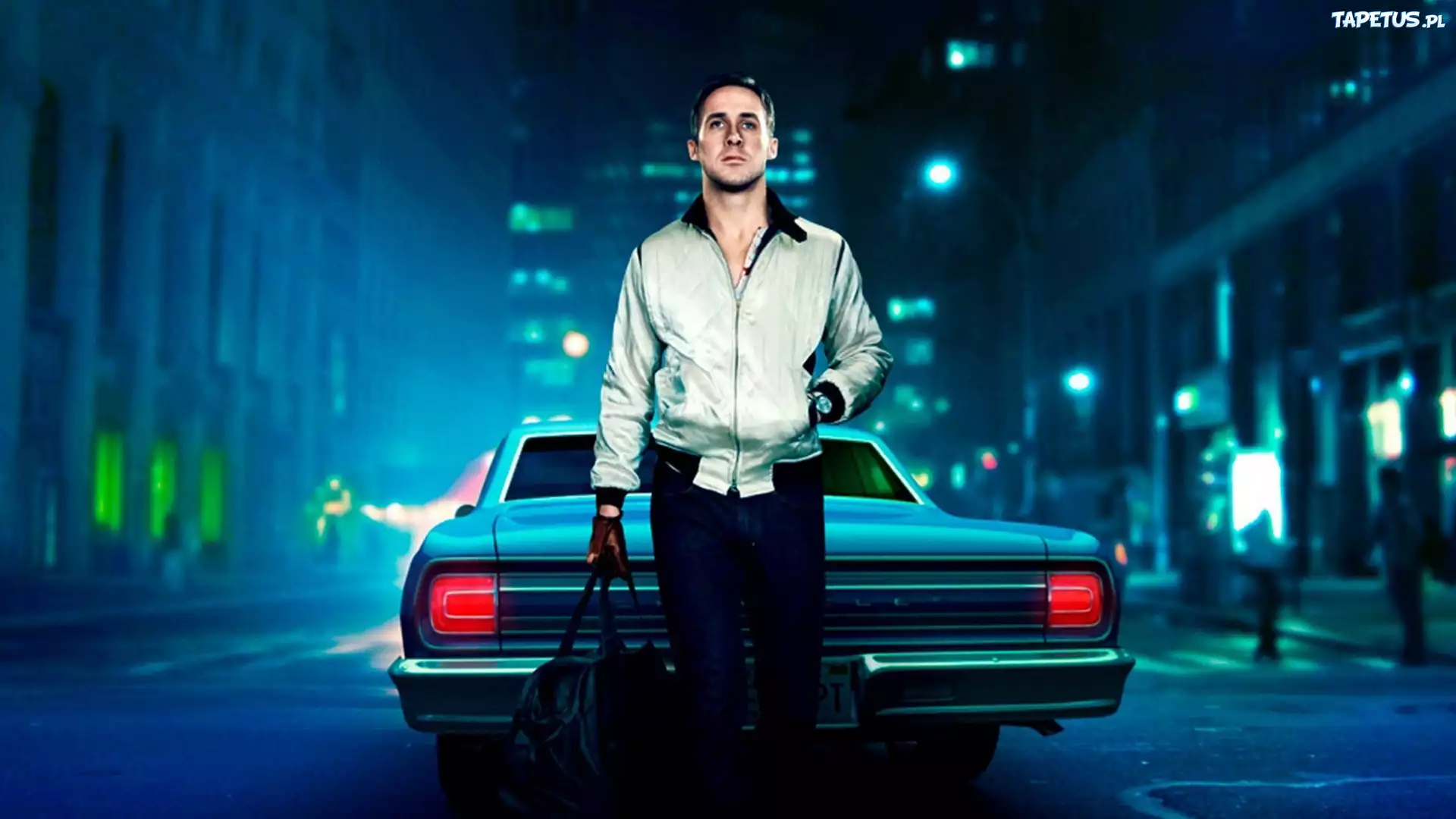 Film, Drive, Aktor, Ryan, Gosling, Miasto, Nocą