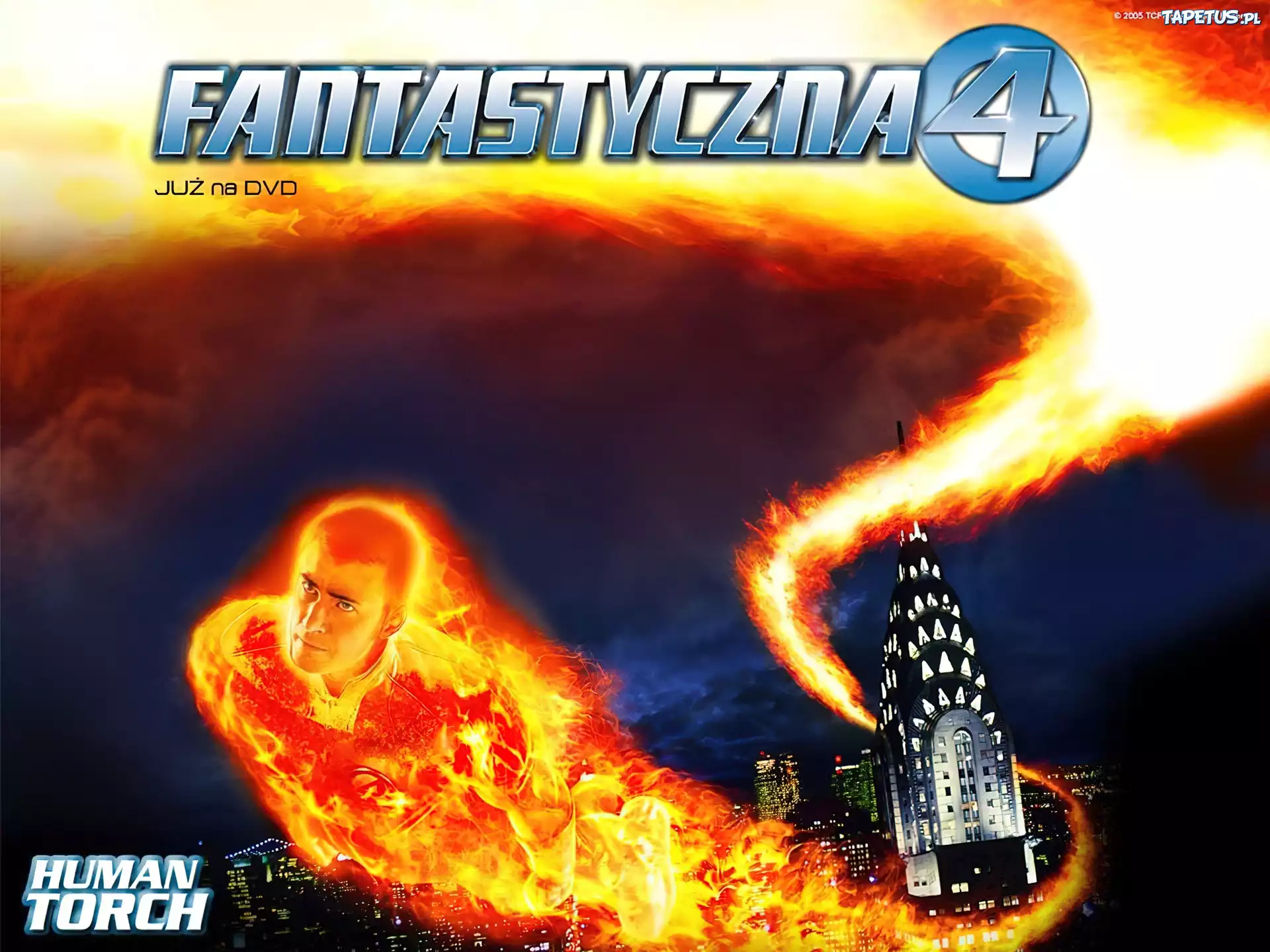 Chris Evans, ogień, miasto, Fantastic Four 1