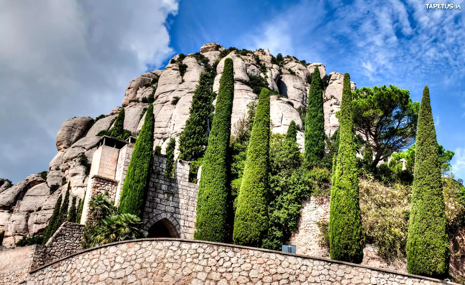 Klasztor, Montserrat, Katalonia, Hiszpania, Skały